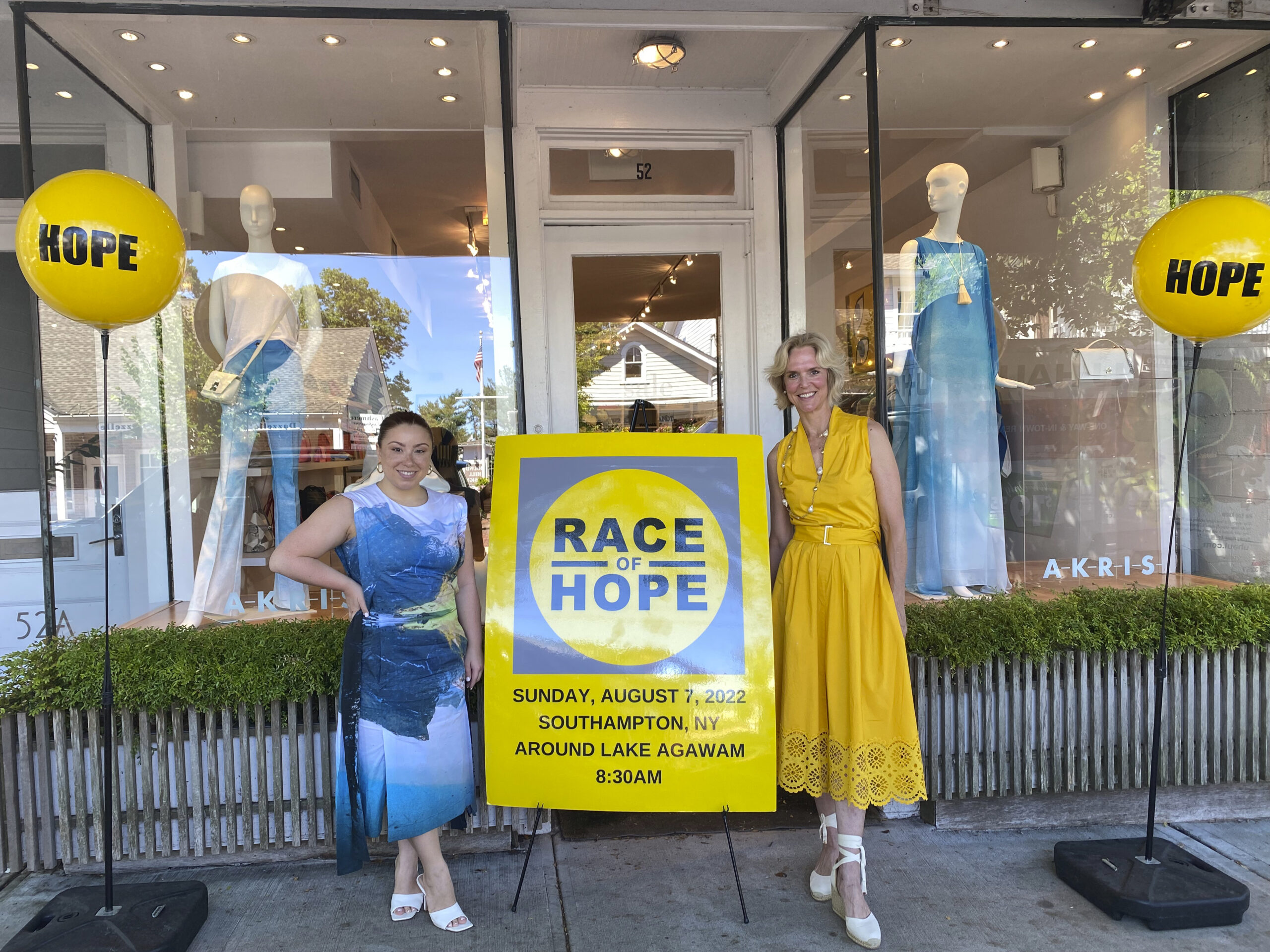 Katie Walsh and Louisa Benton at the Week of Hope kick-off  at Akris Boutique on Jobs Lane.   GREG D'ELIA