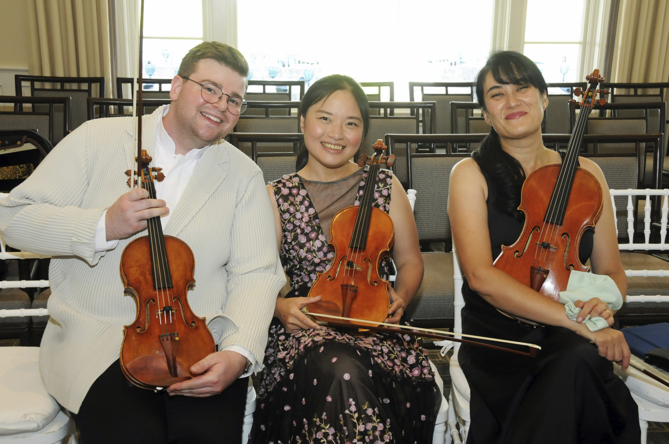 Chad Hoopes, Tien-Hsin Cindy Wu and Melissa Reardon at the Bridgehampton Chamber Music Festival's annual benefit concert, 