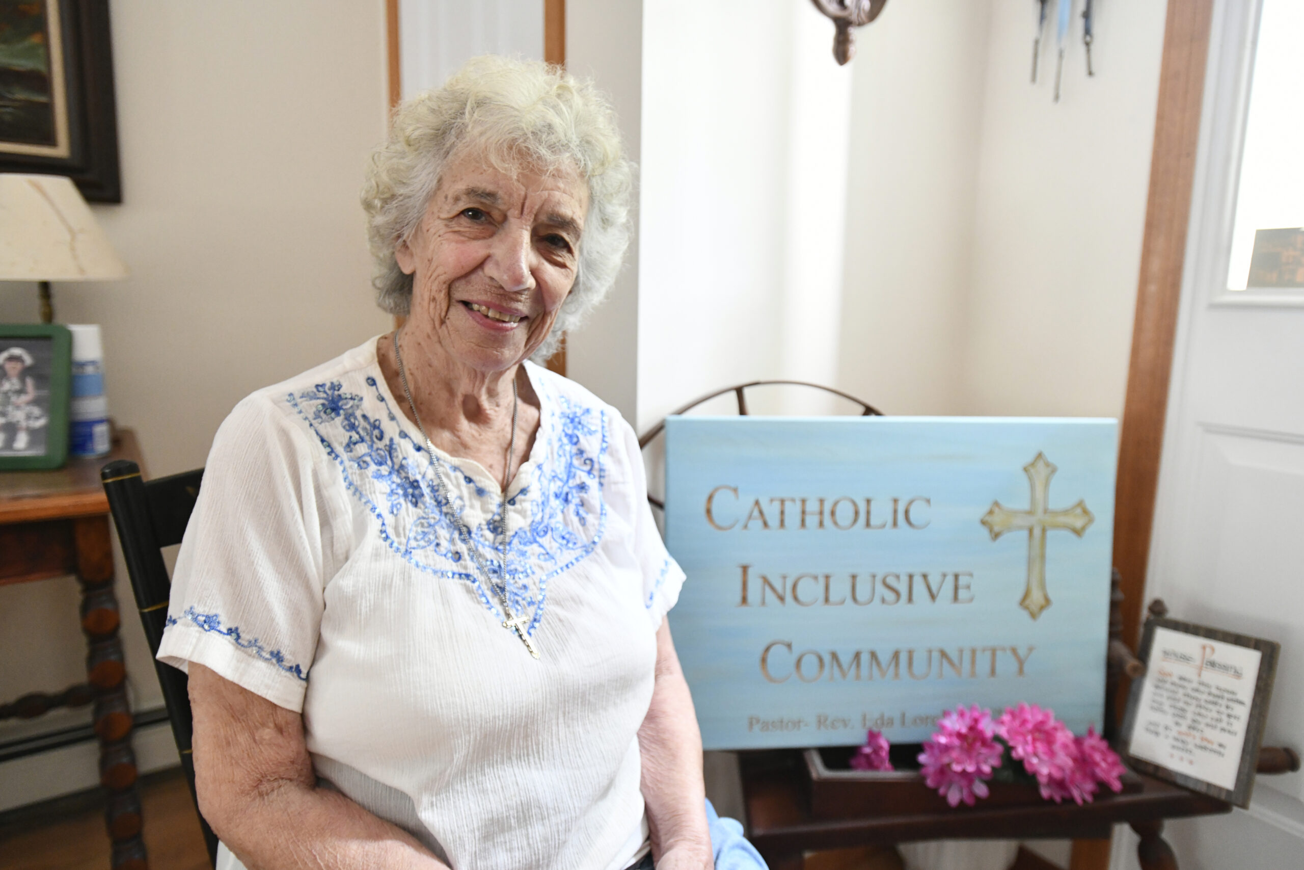 Eda Lorello, a devout Catholic and now retired minister.   DANA SHAW