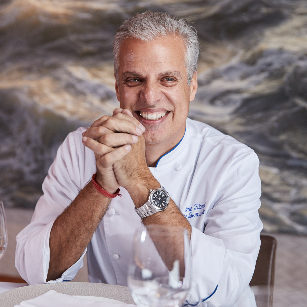 Chef Eric Ripert makes ratatouille at Hayground School on August 28 as part of 