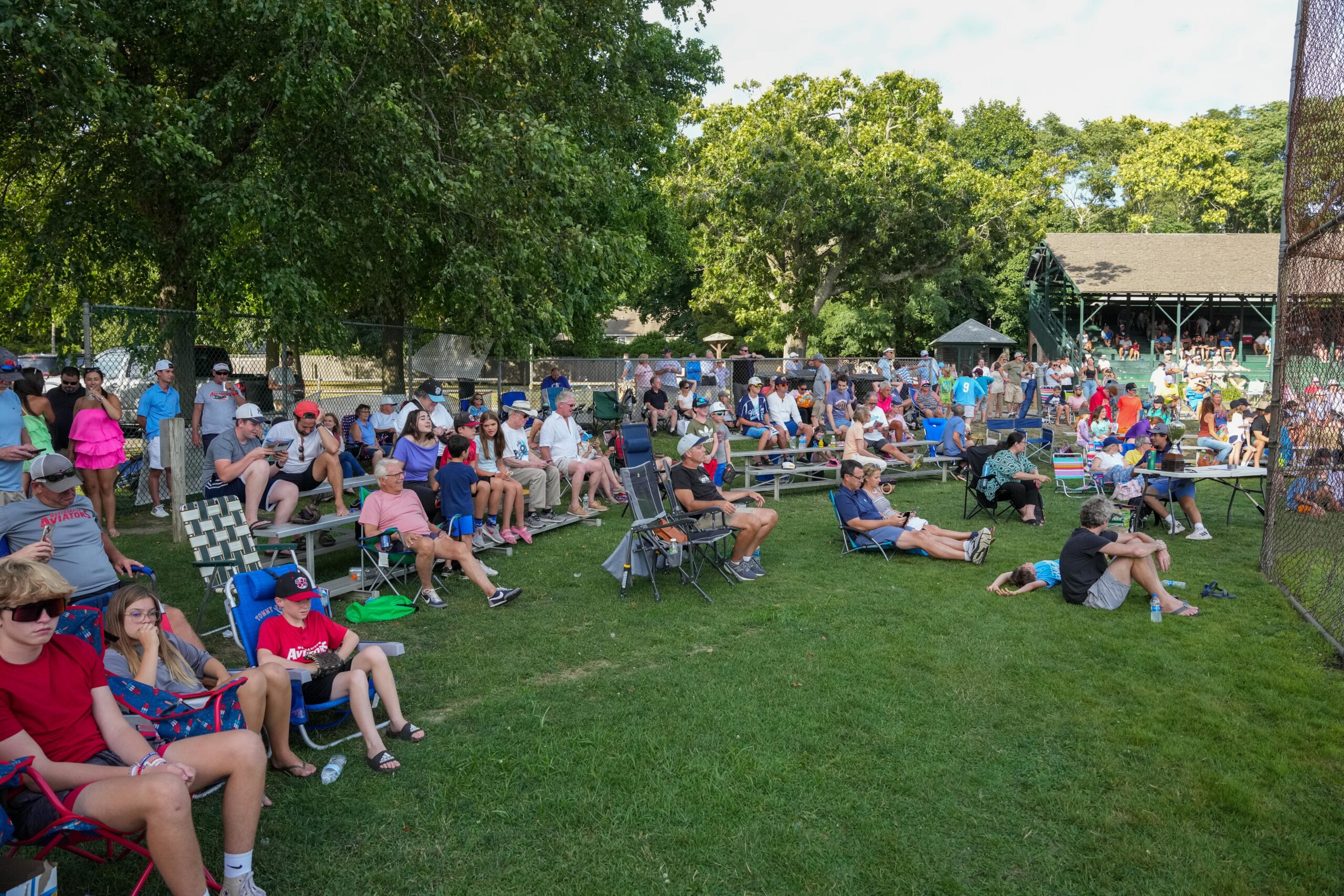 A large crowd took on the final game of the HCBL season at Mashashimuet Park in Sag Harbor on Sunday.     RON ESPOSITO