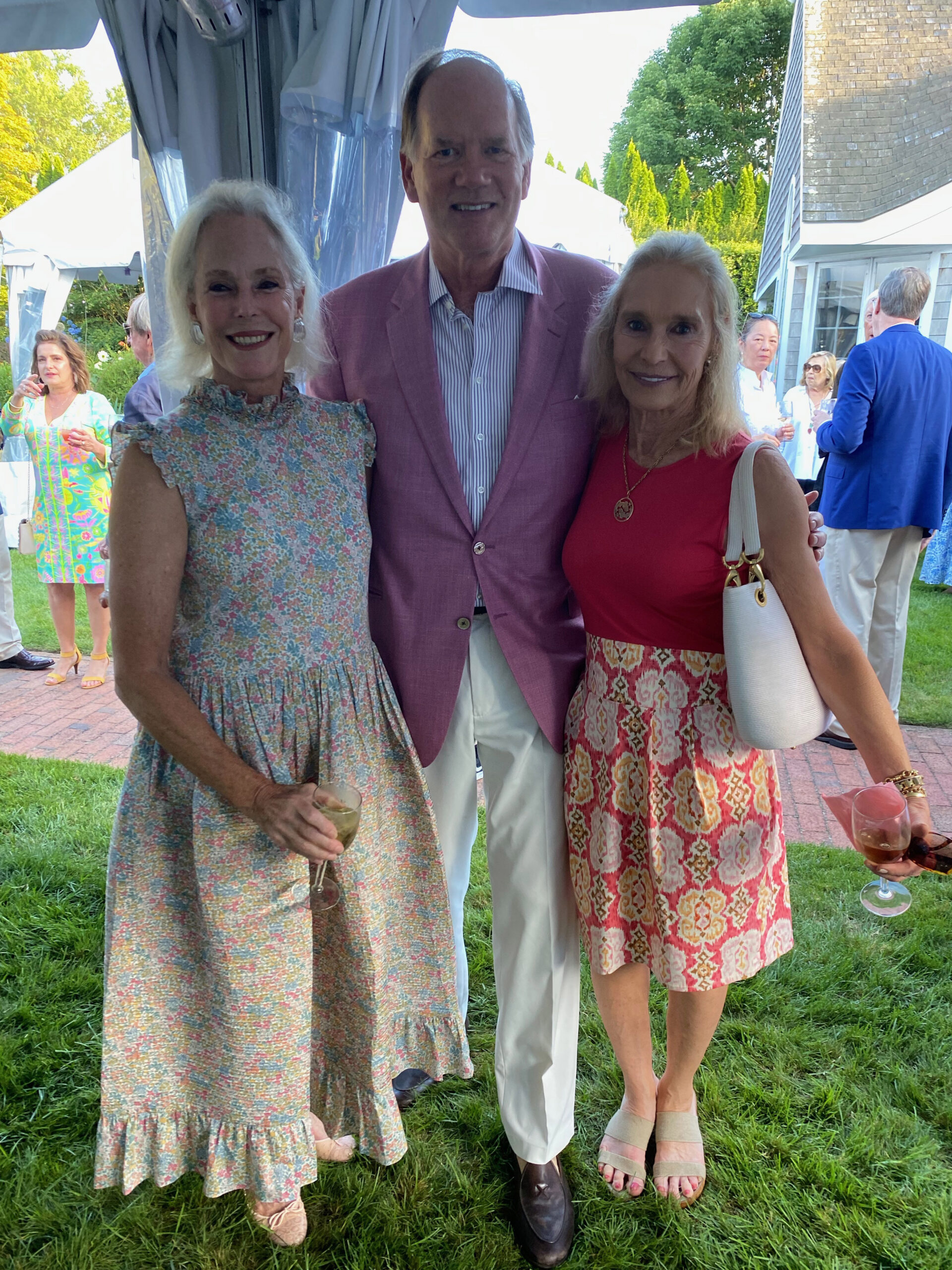 Clelia and Tom Zacharias and Barbara McIntee at the Southampton Rose Society cocktail party on Saturday.  GREG D'ELIA