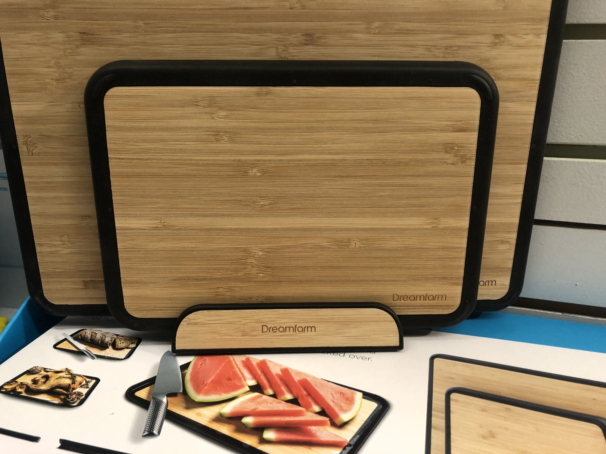 This elegant cutting board at Hildreth’s in Southampton is a more environmental choice than plastic or even sustainably grown wood. Anything made with traditional wood can be made with bamboo. JENNY NOBLE