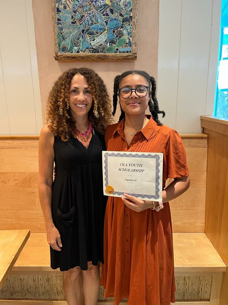 Ayanna El, right, was among the recipients of an OLA scholarship. With her is OLA Executive Director Minerva Perez.