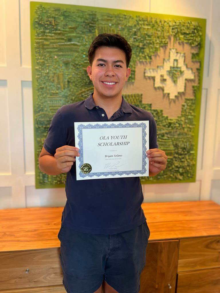 Bryan Solano was among the recipients of an OLA scholarship.