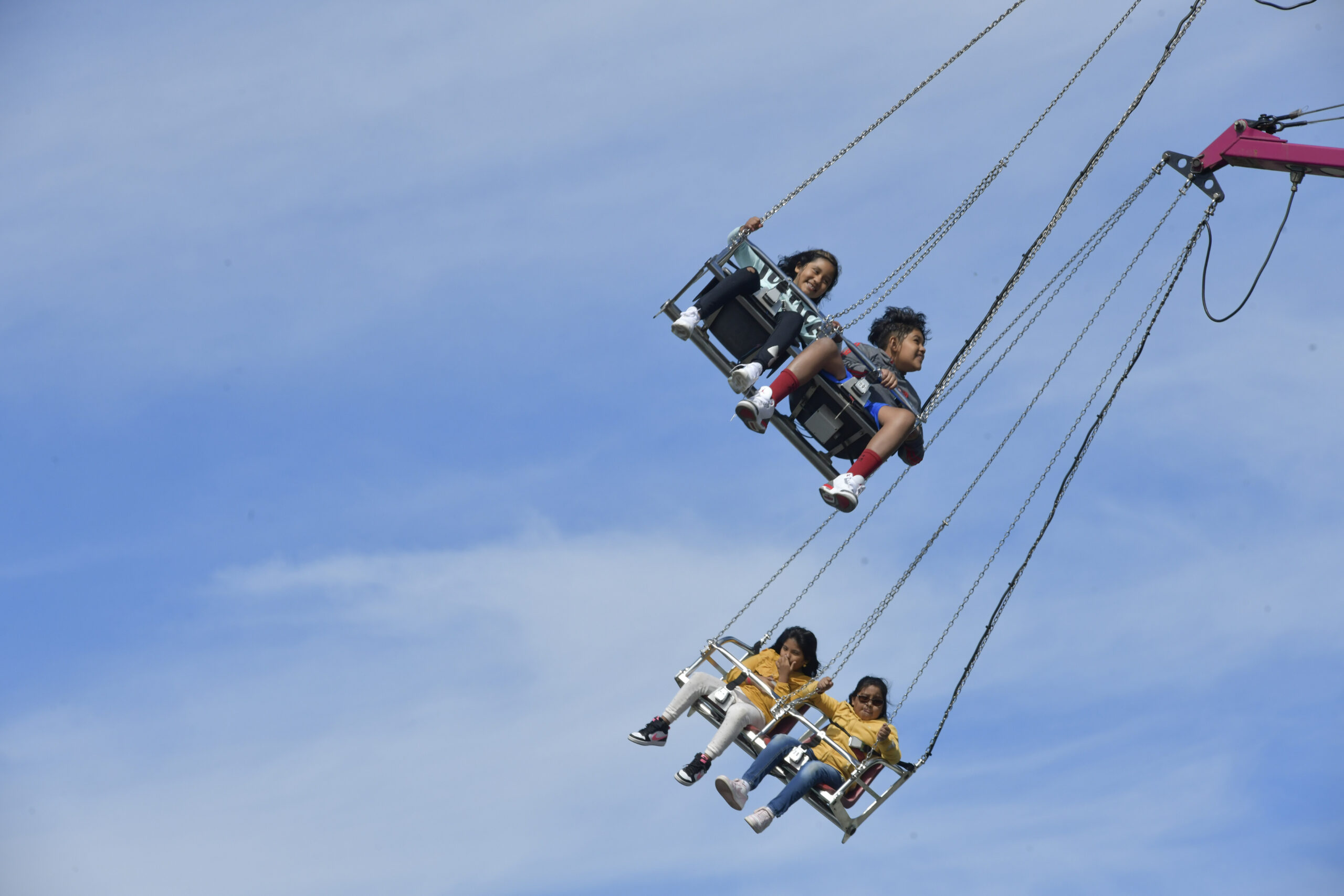Youngsters enjoy a ride at the festival.