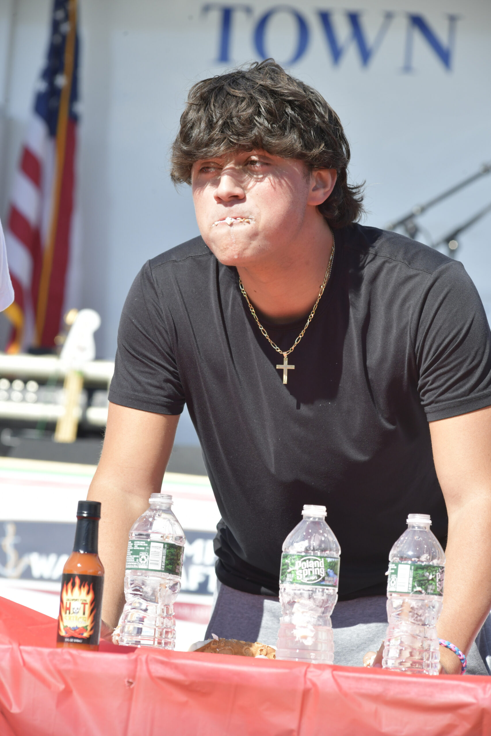 Anthony Manetta during the cannoli eating contest.