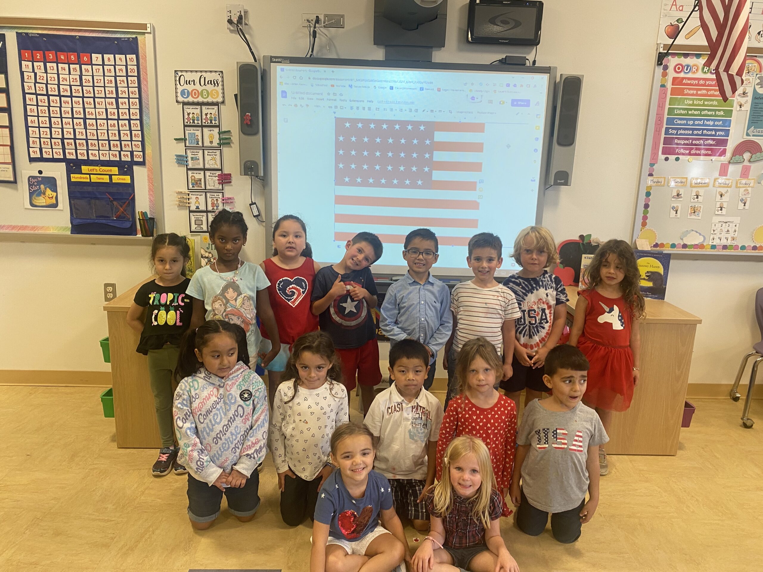 Eastport-South Manor Central School District kindergarten students enrolled at Tuttle Avenue Elementary School showed their patriotism on school days prior to and after September 11 by wearing patriotic colors. The students also discussed the definition and duties of a first responder and why they should always be thankful for their services. COURTESY EASTPORT-SOUTH MANOR SCHOOL DISTRICT