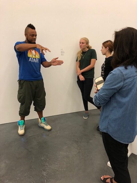 Members of Southampton High School’s Parrish Collaborative Club, advised by Pamela Collins, visited the Parrish Art Museum on September 21. They had the opportunity to meet with visiting artist/artist-in-residence Coby Kennedy and learn more about his work as part of the 