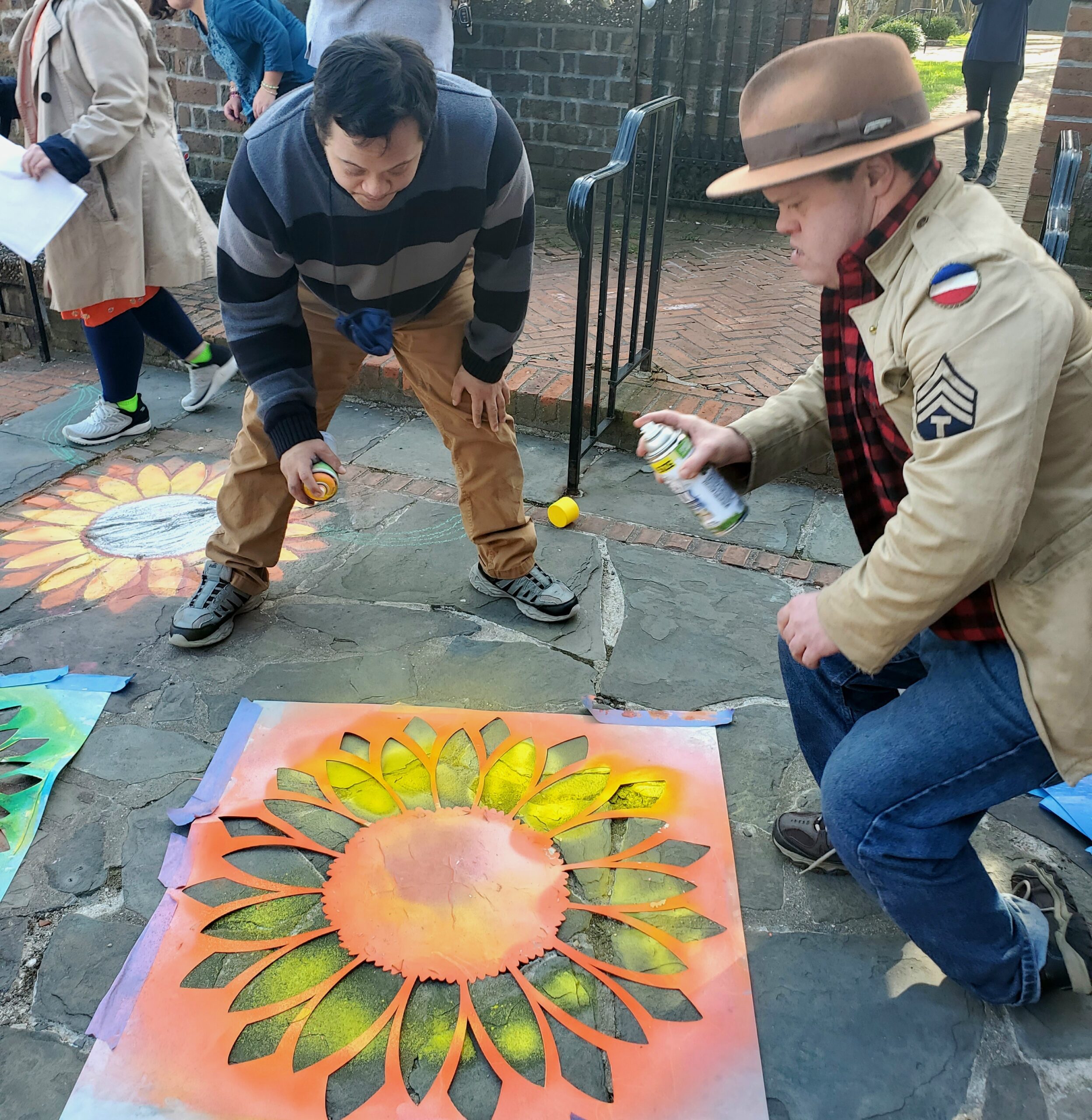 Members of the East End Special Players Explorers Program create art at the Southampton Arts Center. COURTESY EAST END SPECIAL PLAYERS