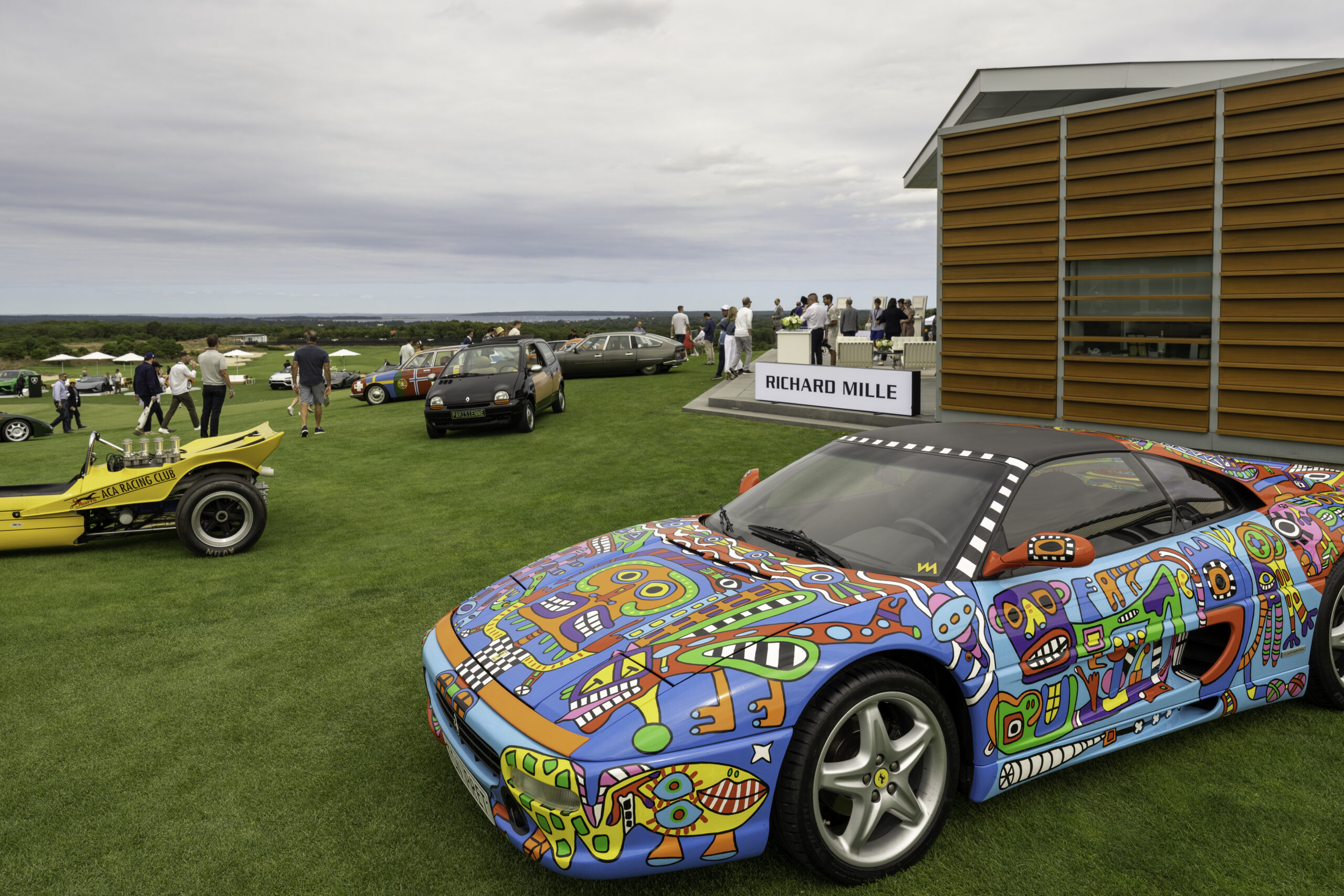 The Ferrari 355 Art Car by Ton Pret was included in the numerous selection of vehicles on Saturday.    RON ESPOSITO