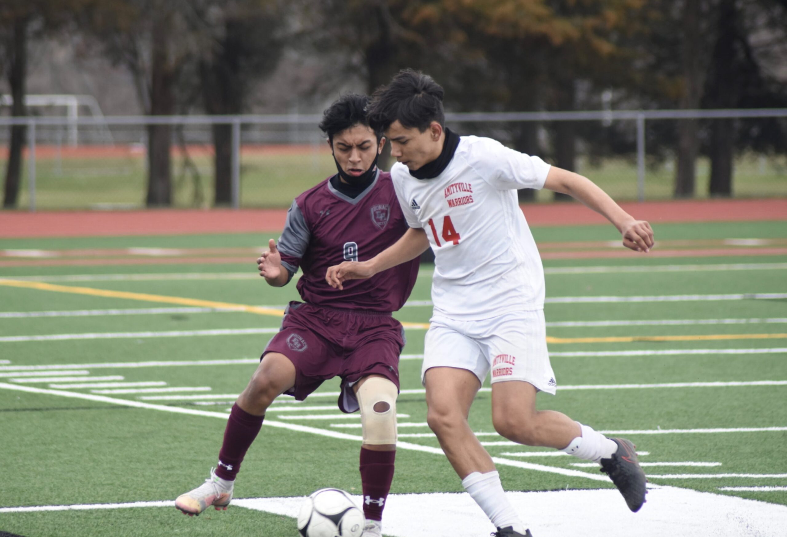 East Hampton's Eric Armijos scored three goals and assisted on the other in the Bonackers' 4-1 win over Bayport-Blue Point September 23. DREW BUDD