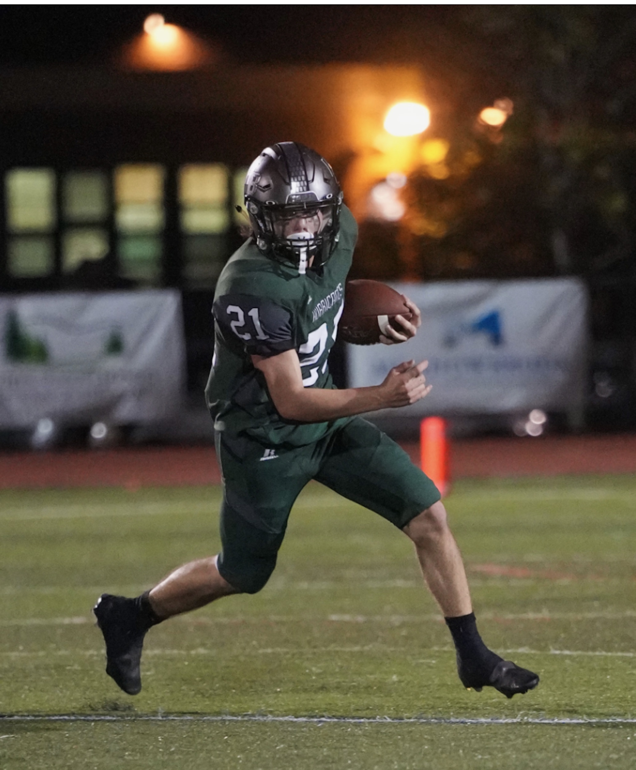 Westhampton Beach junior running back Nolan Michalowski, above in a game last season, rushed for 95 yards and three 1-yard touchdowns on 12 carries. RON ESPOSITO