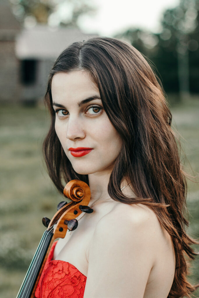 Violinist Anastasiia Mazurok performs at the Parrish Art Museum with pianist Niccolò Ronchon October 7. COURTESY PARRISH ART MUSEUM