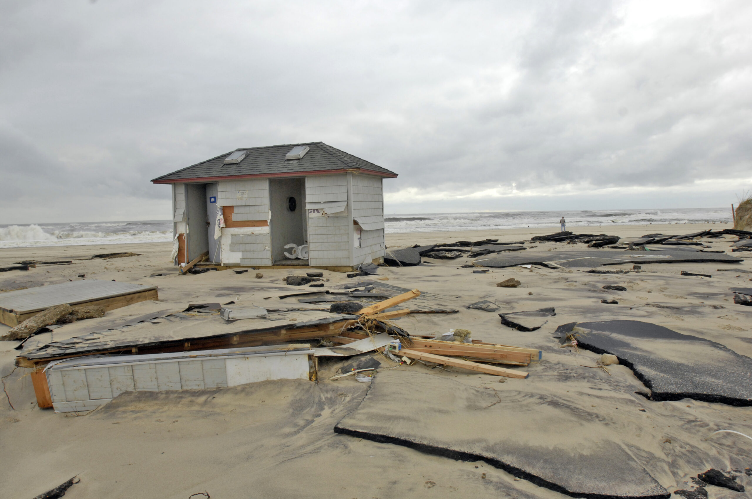 Damage at Mecox Beach after Sandy.   DANA SHAW