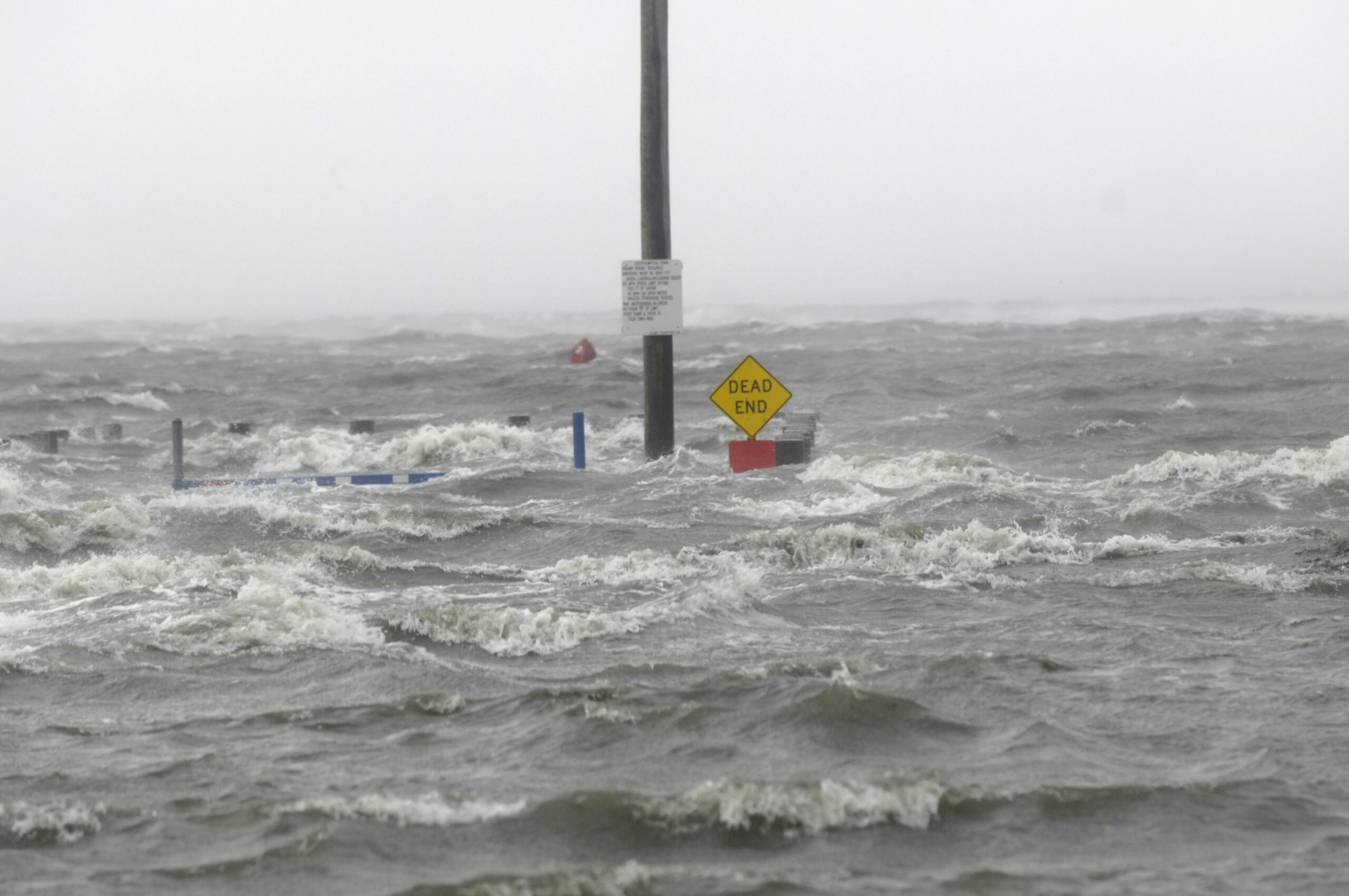 Marine Park in East Quogue is flooded during Sandy.  DANA SHAW