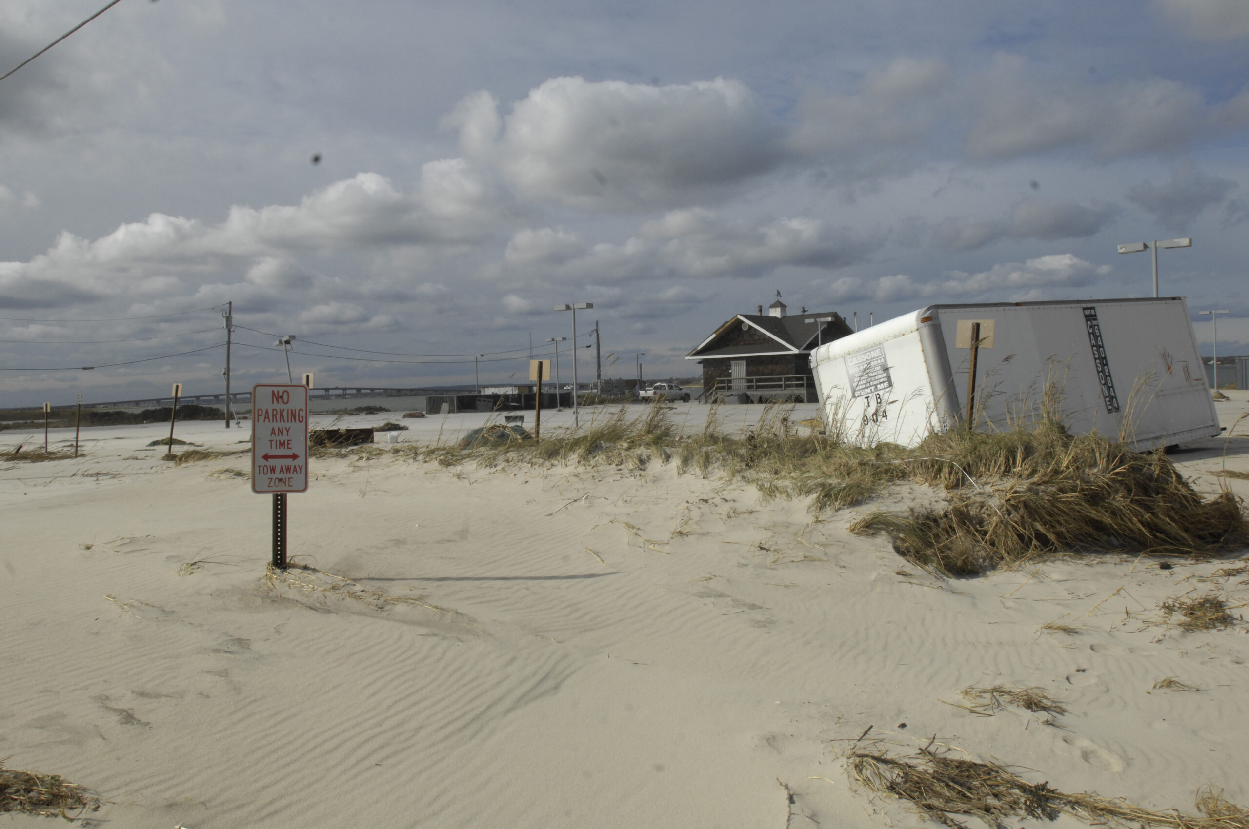 Dune Road in Hampton Bays after Sandy.  DANA SHAW
