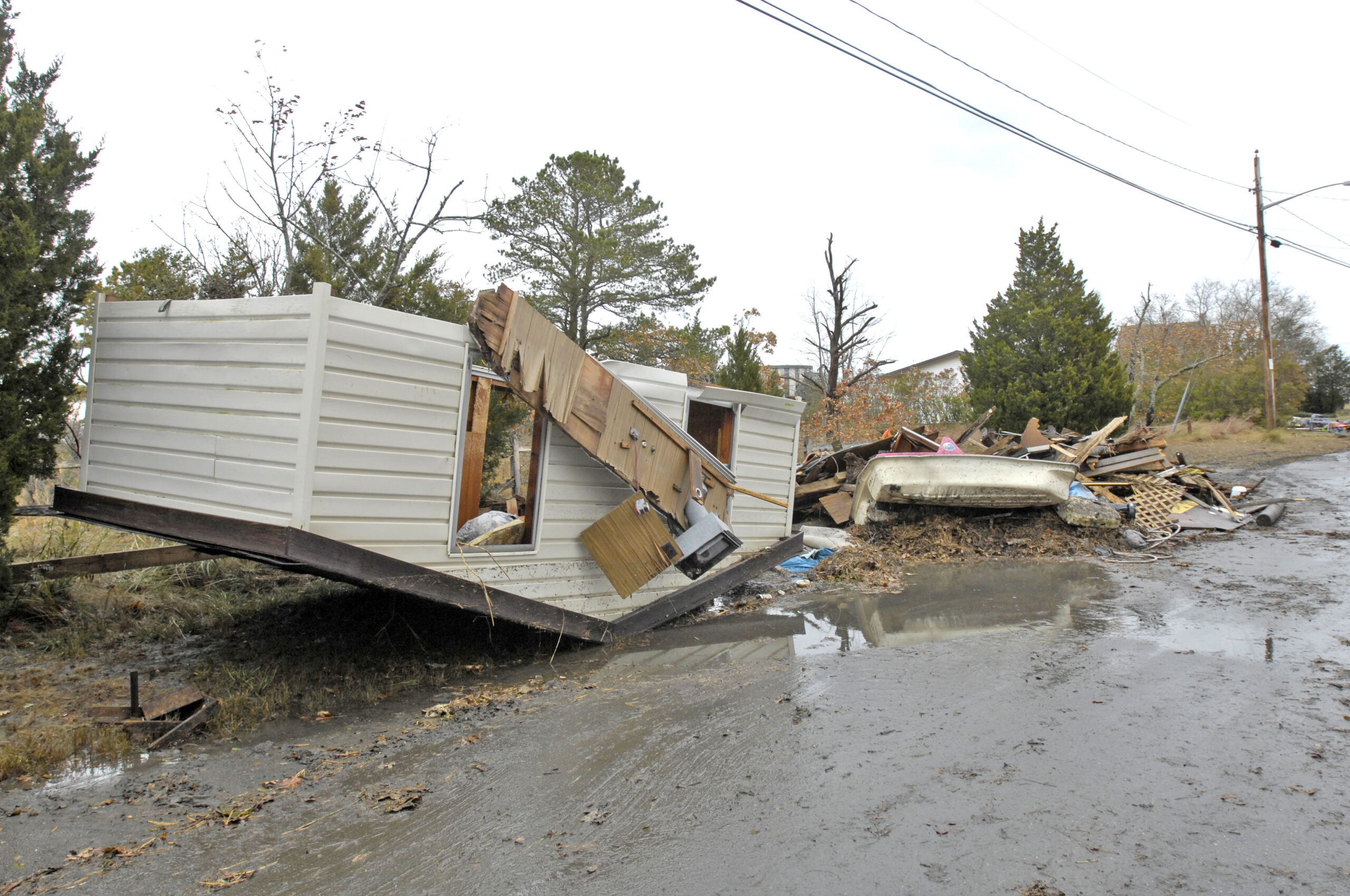 Damage from Sandy to homes on Pine Avenue in Flanders.  DANA SHAW