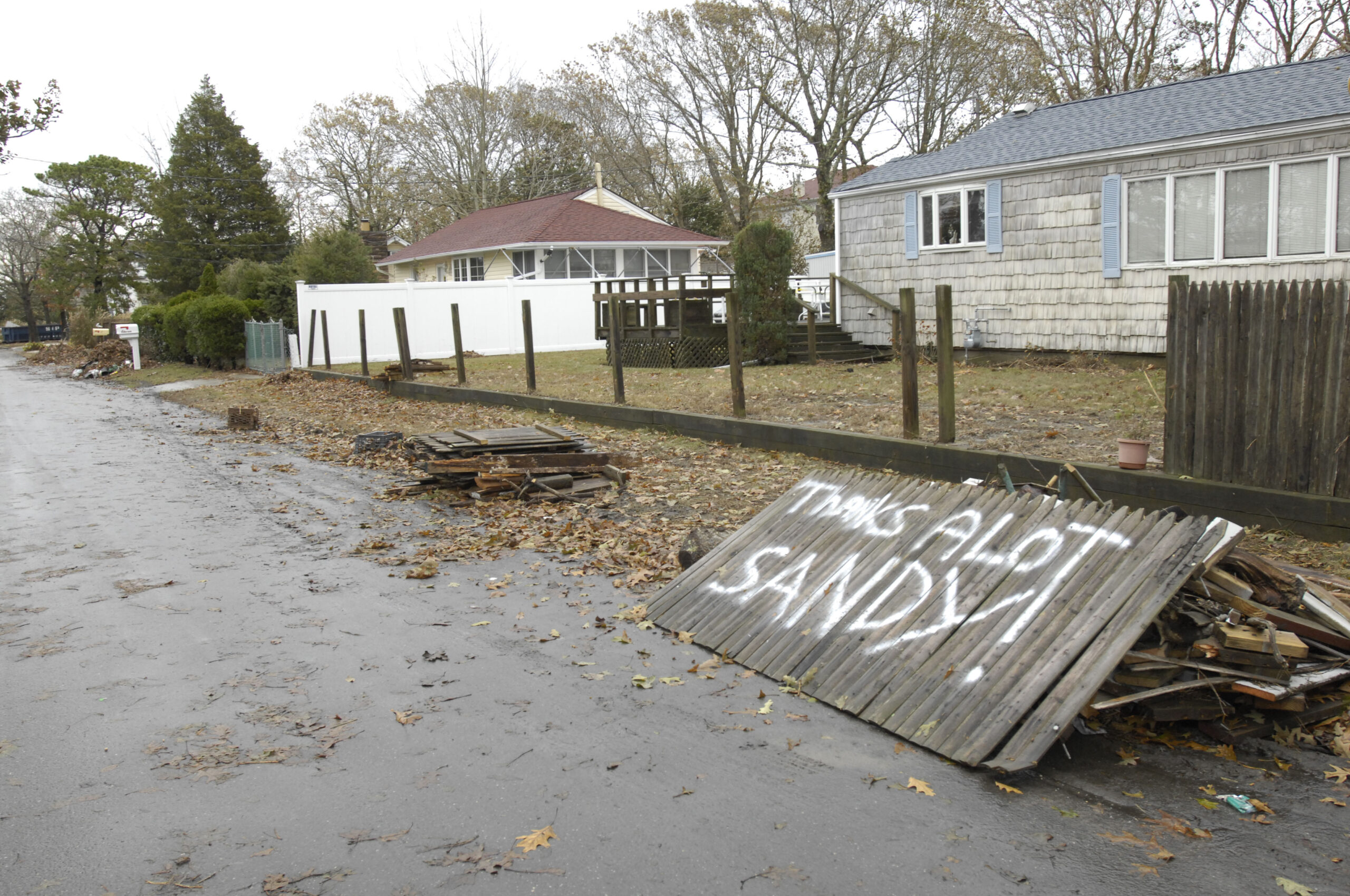 Damage from Sandy to homes on Pine Avenue in Flanders.  DANA SHAW