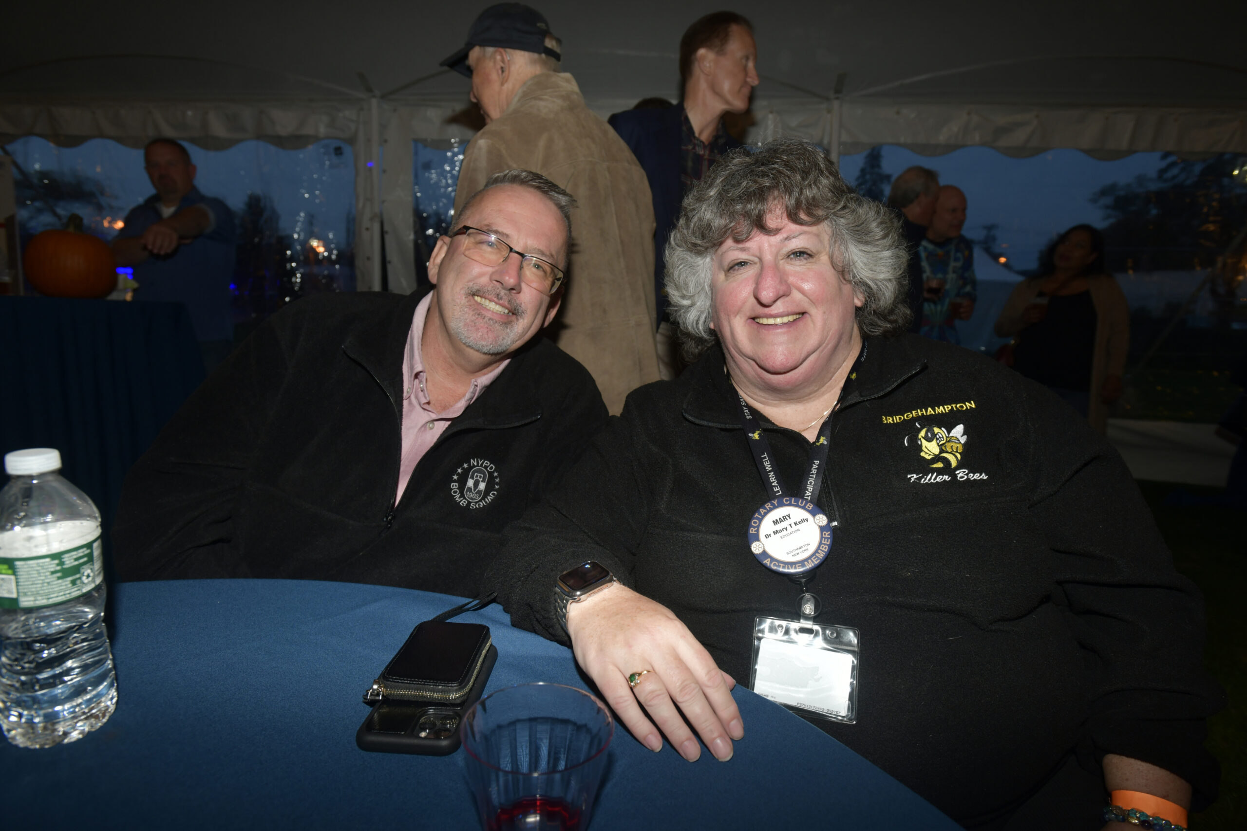 Michael and Dr. Mary T. Kelly at the Southampton Rotary Club's SouthamptonFest kick-off party on Friday night in Agawam Park.  DANA SHAW