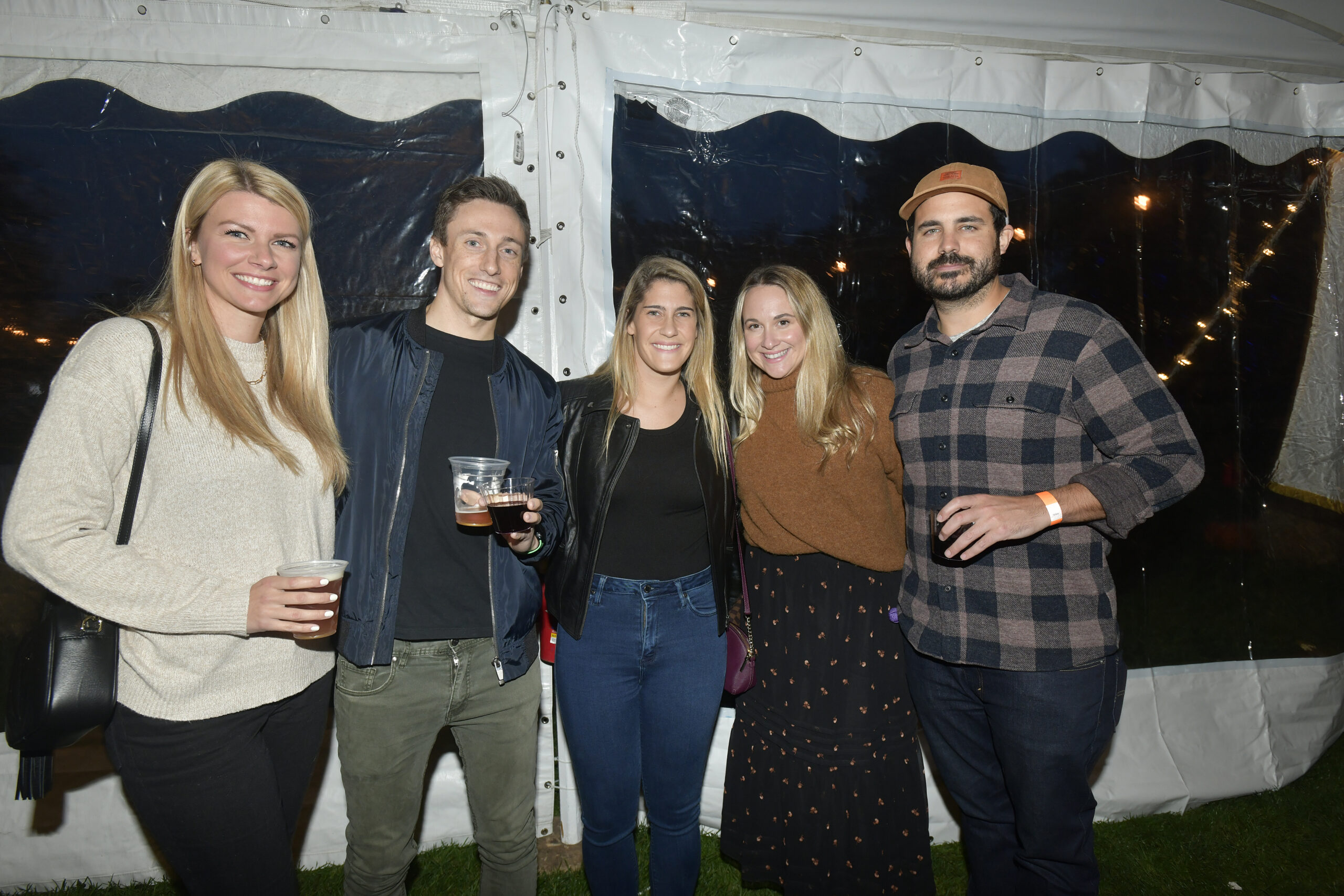 Anna Tibbets, Matt Nier, Vicky Tiedeman, Kathryn Saxby and Taylor Saxby at the Southampton Rotary Club's SouthamptonFest kick-off party on Friday night in Agawam Park.  DANA SHAW