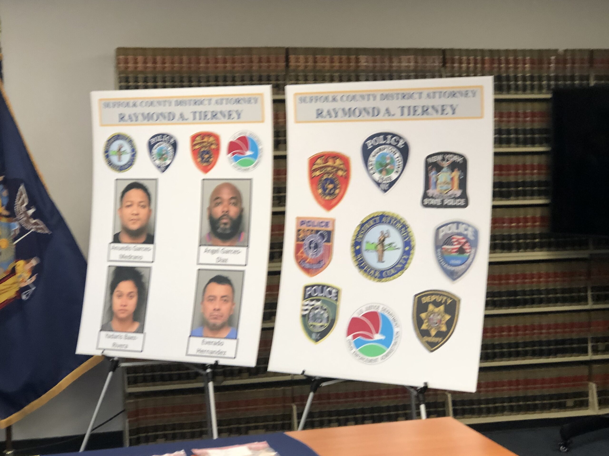 Suffolk County District Attorney Ray Tierney held a press conference on October 7 regarding the four suspects who were charged with selling cocaine and fentanyl in Montauk.  T.E. MCMORROW