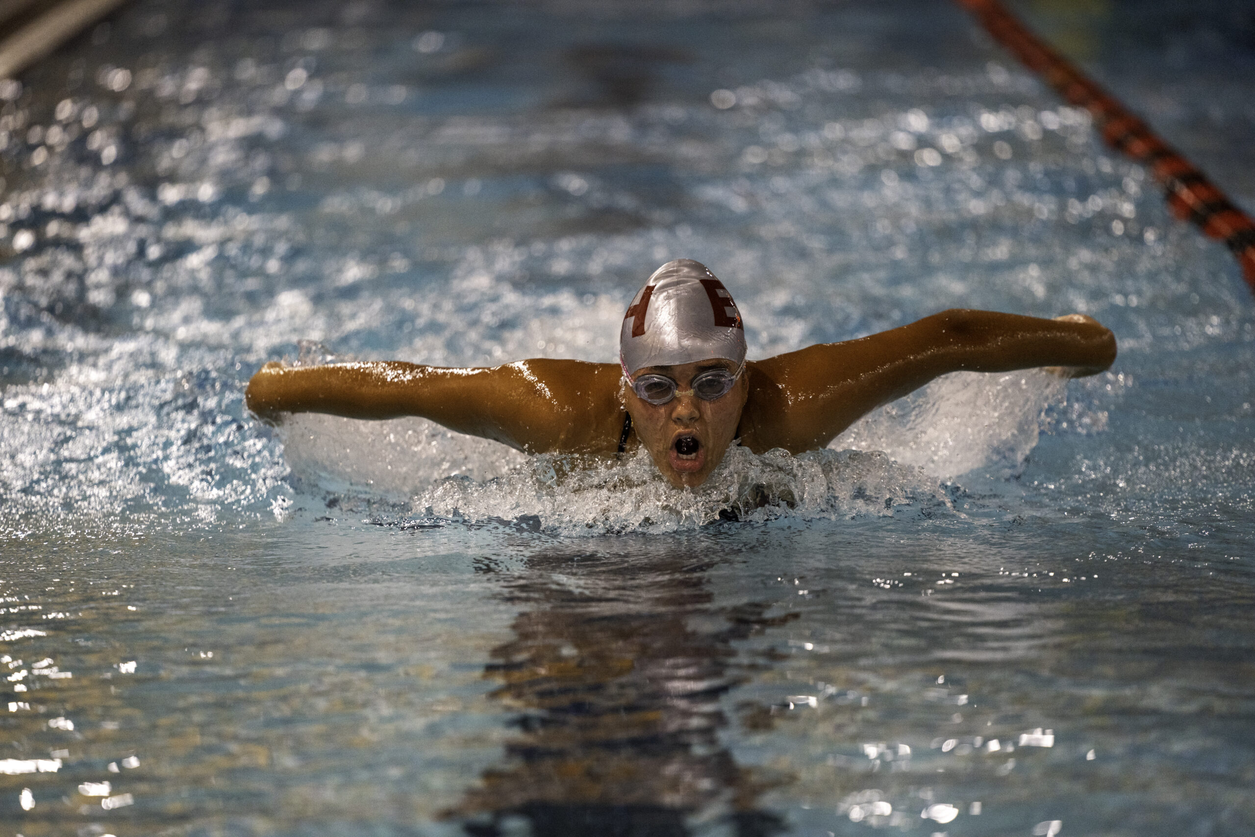 Pierson sophomore Ani Bedini swims the 100-yard butterfly. RON ESPOSITO