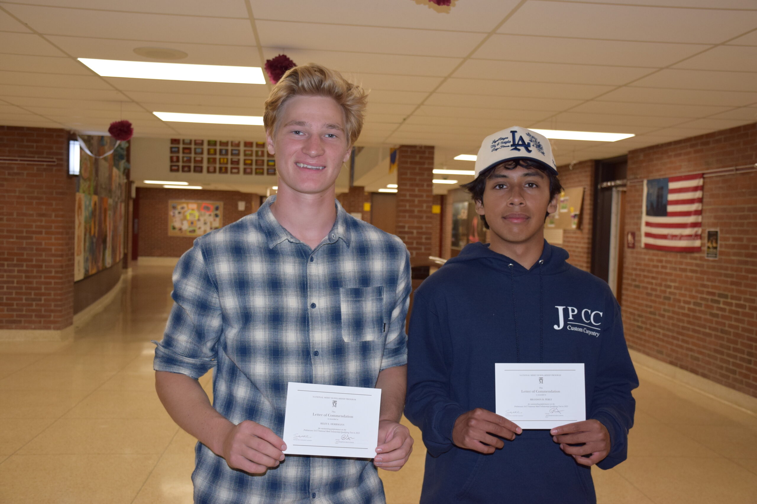 Southampton High School seniors Riley Herrmann and Brandon Perez have been named National Merit Commended Students. COURTESY SOUTHAMPTON SCHOOL DISTRICT