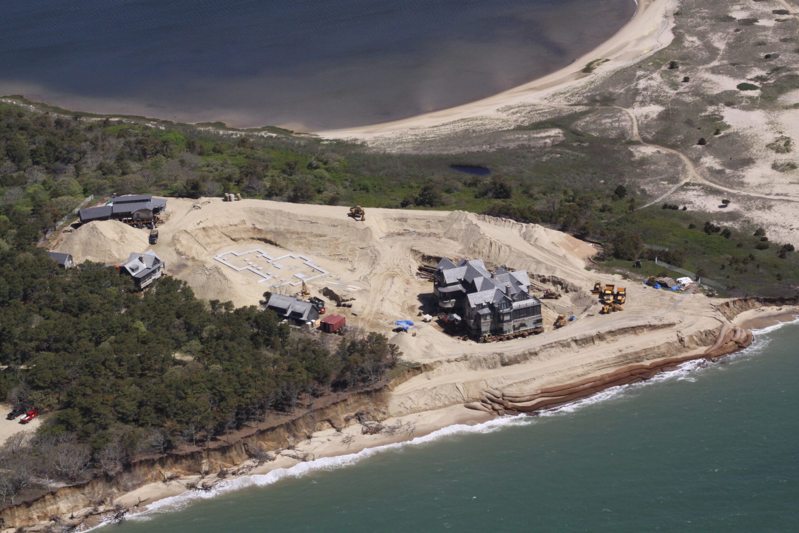 A mansion threatened by coastal erosion is moved to a new location.  CAPE COD AERIAL/COURTESY 