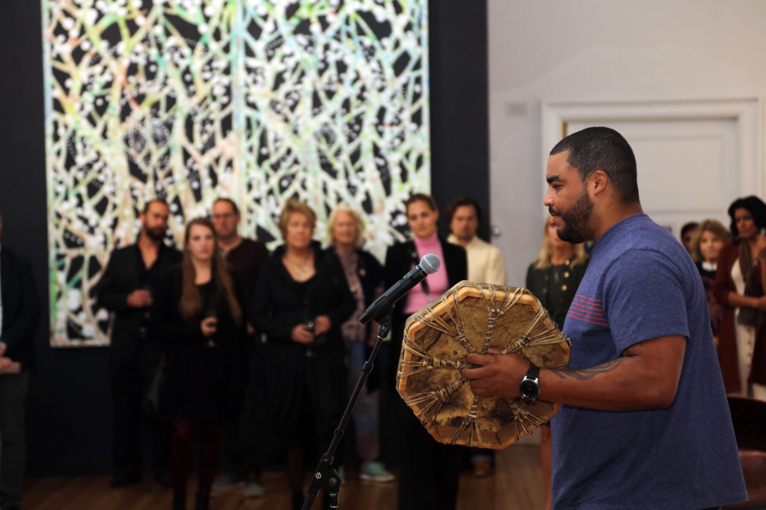 Shane Weeks performs the opening ceremony at the October 1 reception for 