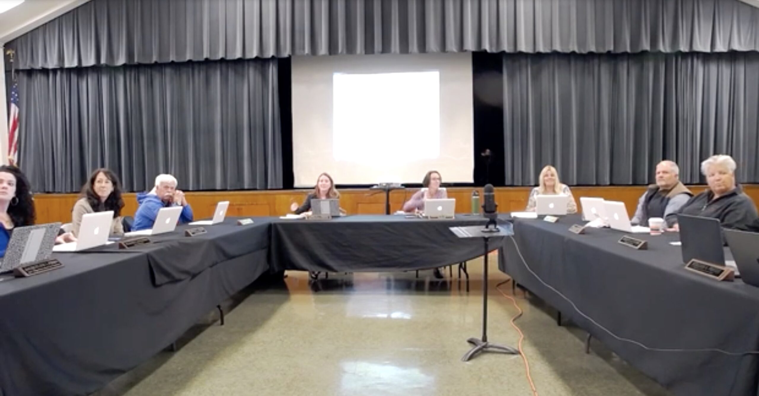 Westhampton Beach administrators and board of education members listen to parents' concerns over vaping and drug use in high school bathrooms.
