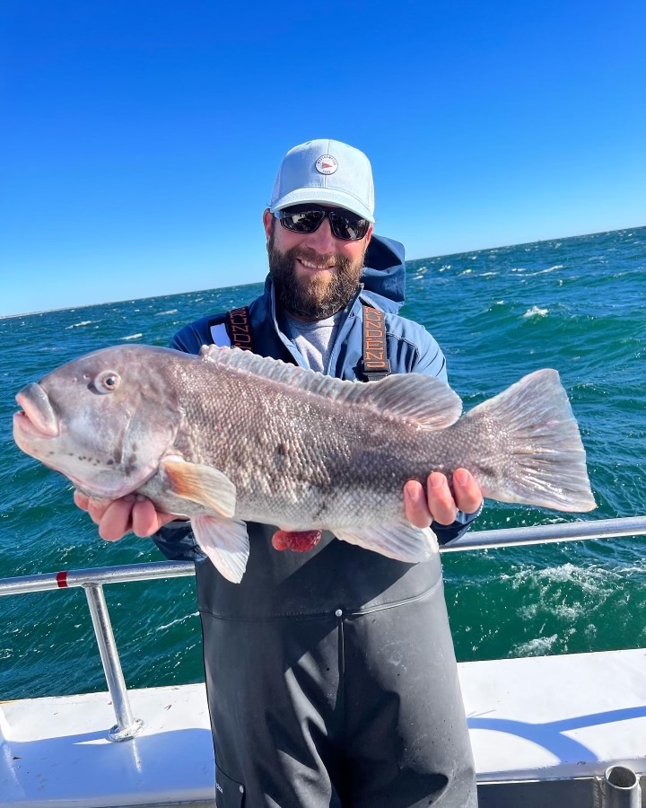 Jay Glover of Westhampton caught this 11-pound blackfish while fishing aboard the Hampton Lady last weekend.  Capt. James Foley