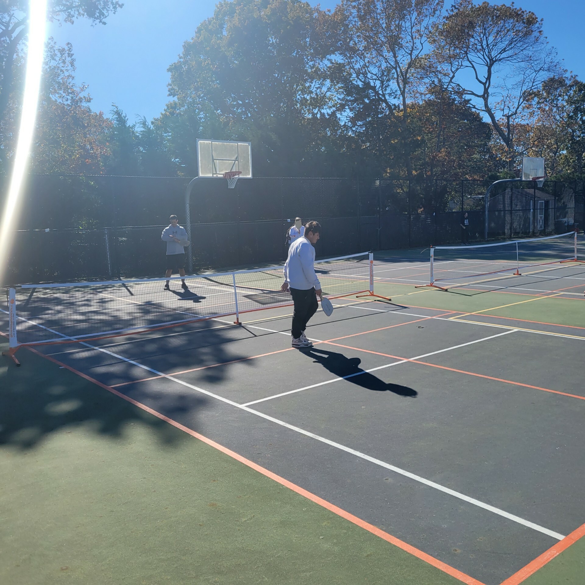 Hampton Bays schools relined what had been badminton courts previously to pickleball courts.