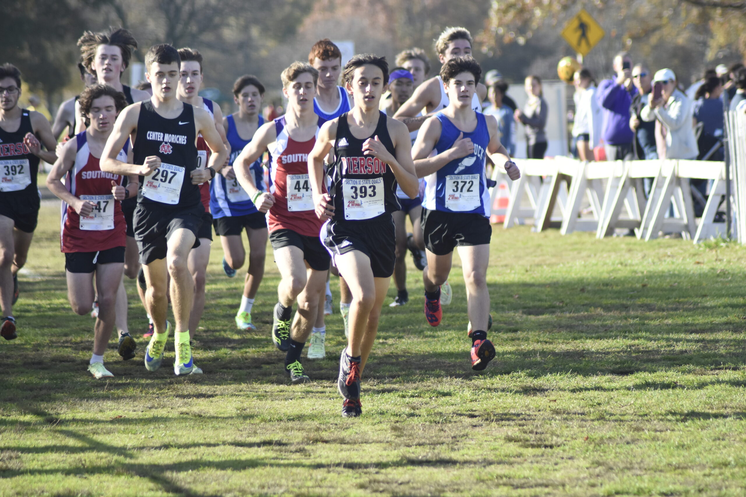 Pierson junior Justin Gardner at the start of the boys Class C/D race on Friday at Sunken Meadow State Park.    DREW BUDD