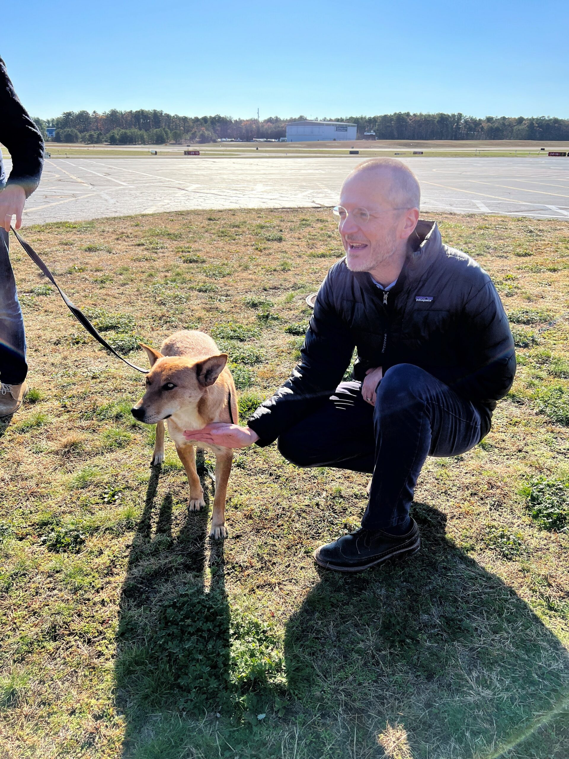 Animal Rescue Fund of the Hamptons Executive Director Scott Howe and Zia. COURTESY ANIMAL RESCUE FUND OF THE HAMPTONS