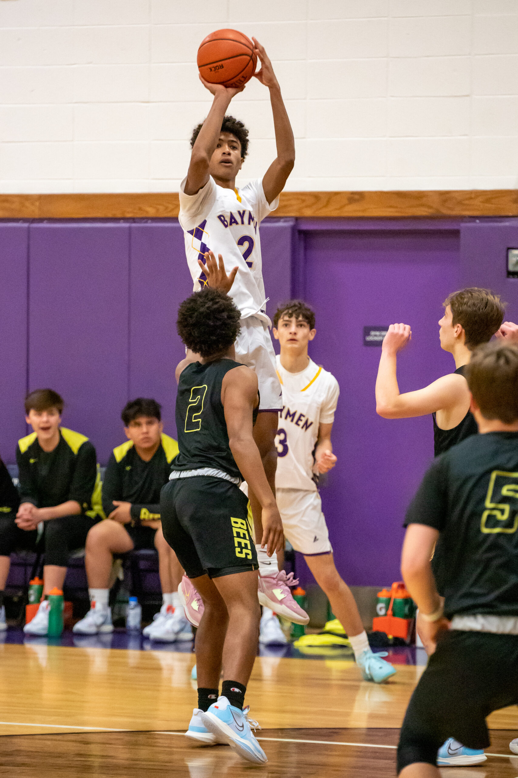 Senior Kazmin Johnson got the scoring started early for Hampton Bays, scoring one of the game's first baskets. He finished with a game-high 29 points.   MICHAEL O'CONNOR