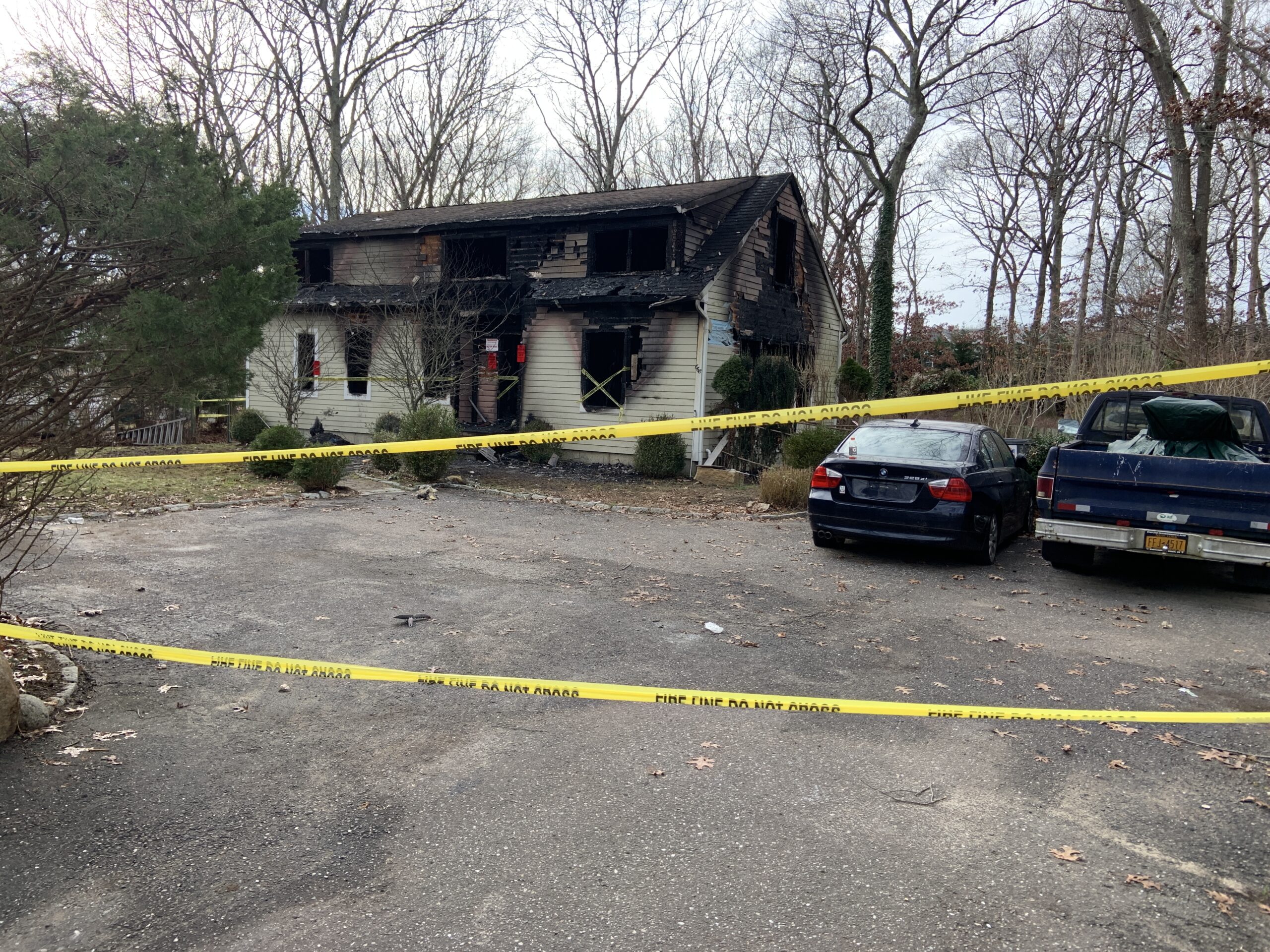 A Bridgehampton house was destroyed by a fast-moving fire Saturday night.  STEPHEN J.KOTZ