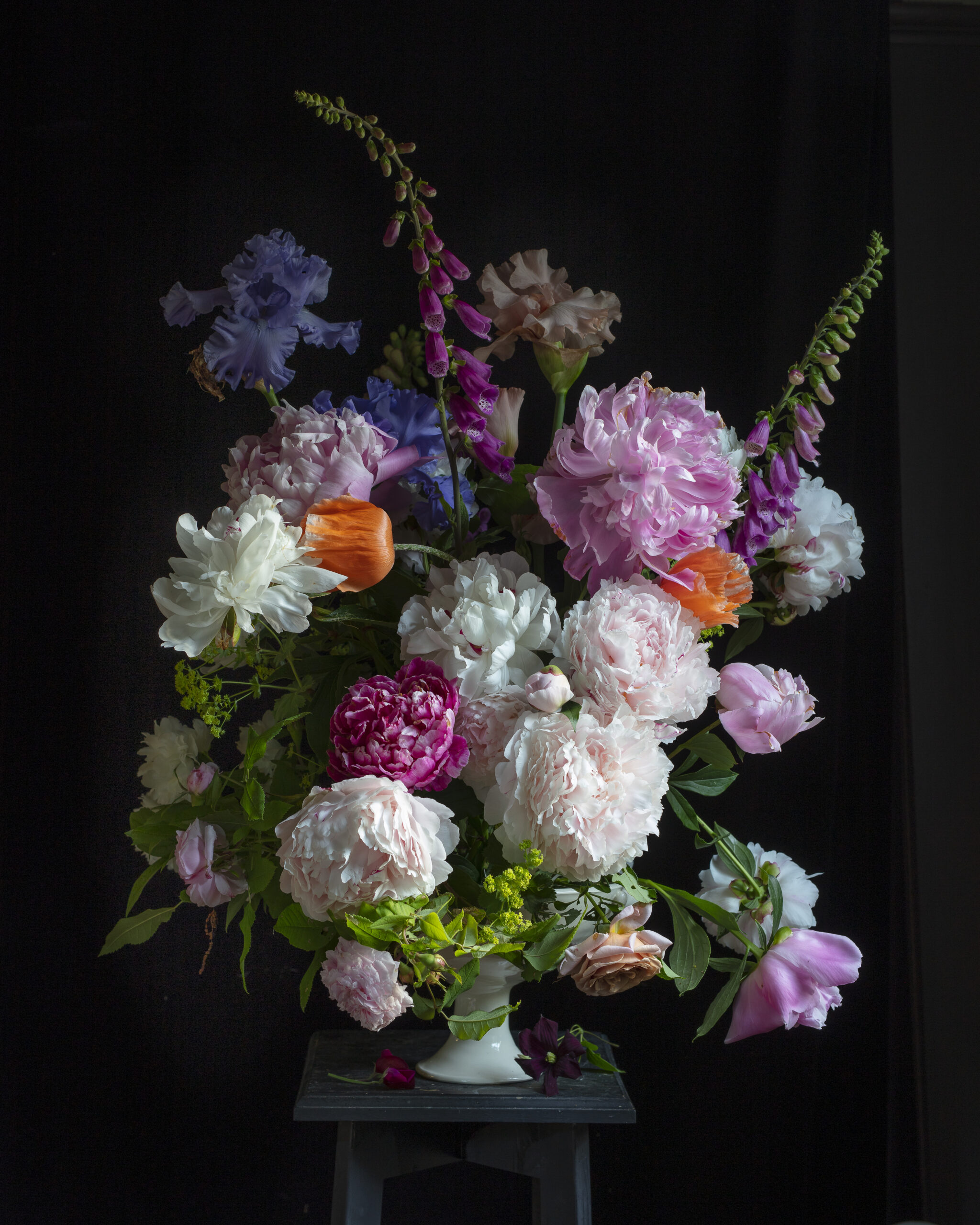 A vase and floral display by Frances Palmer. FRANCES PALMER