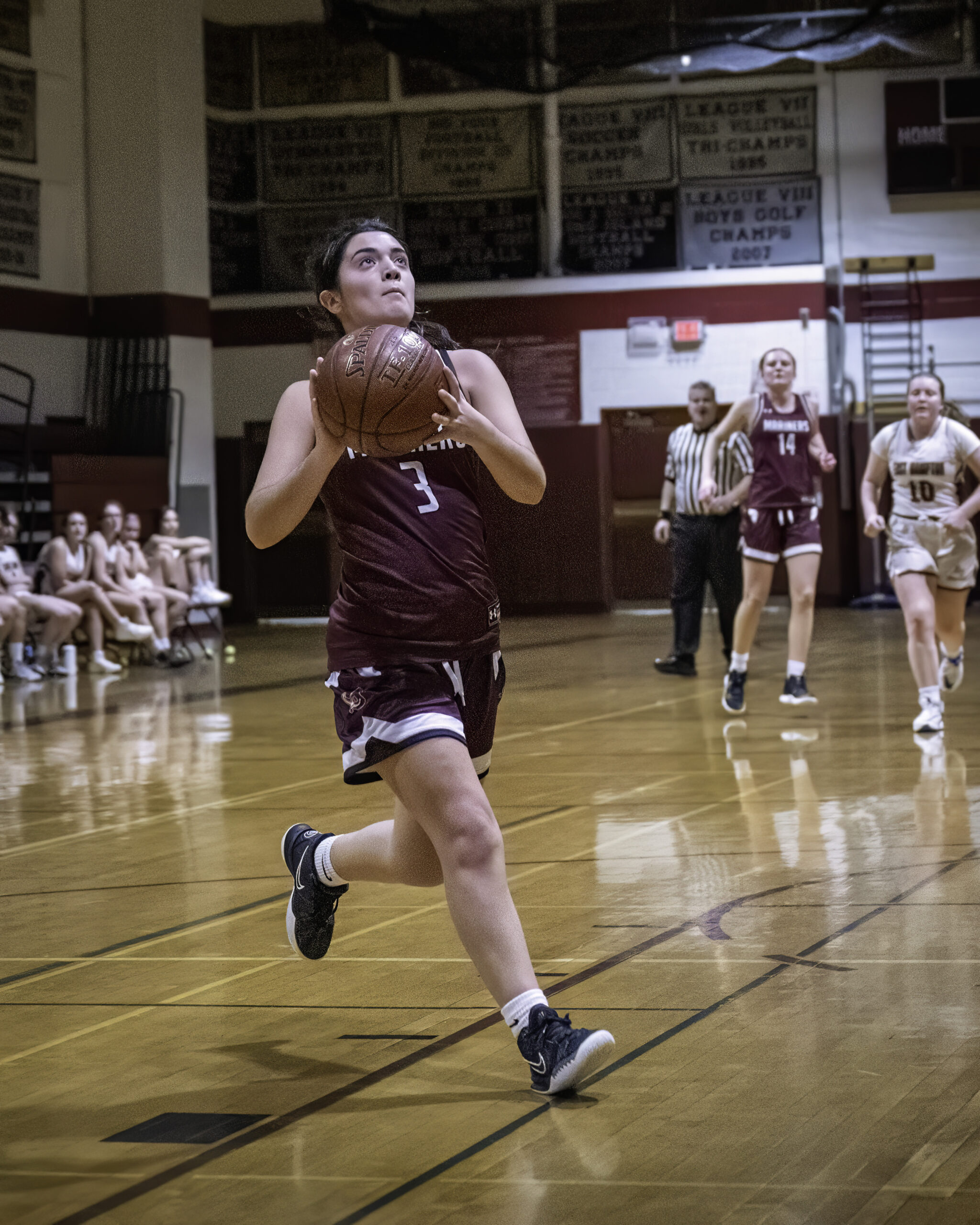 Southampton senior CeCe Ginsburg is all alone as she drives to the basket.  MARIANNE BARNETT