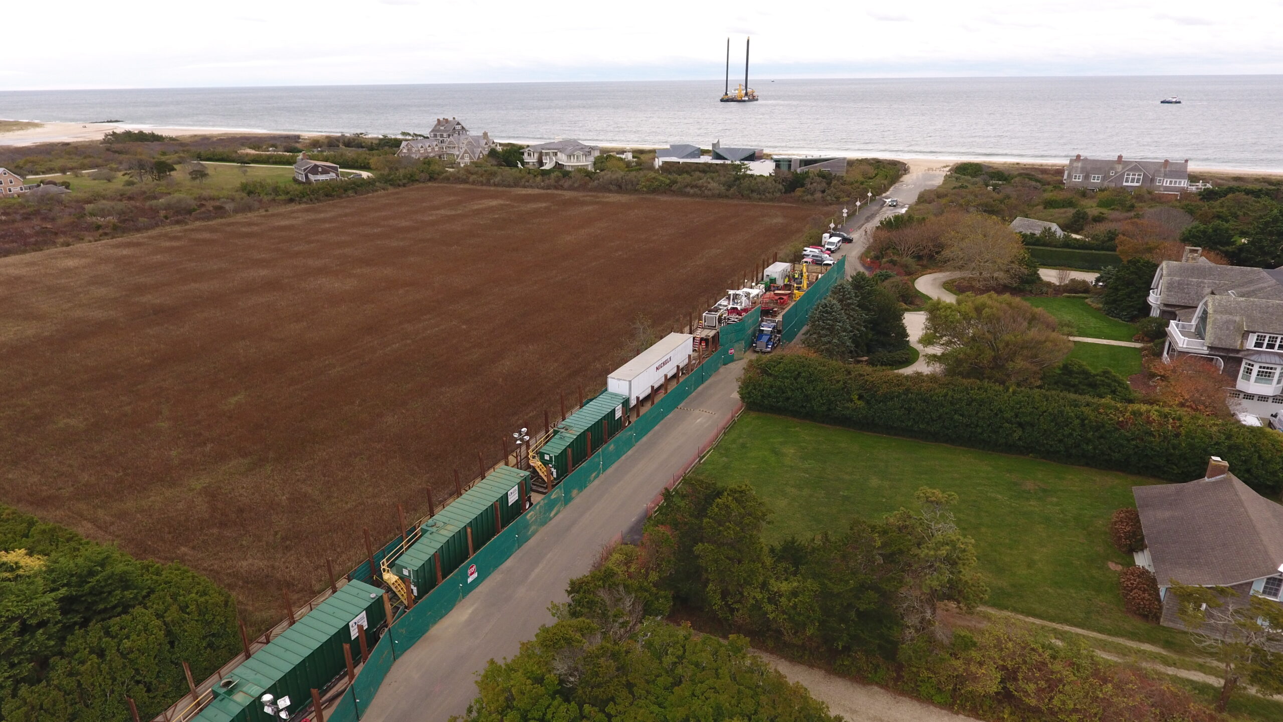 The horizontal drilling was conducted at the end of Beach Lane. The work got underway in November and had been scheduled to last as long as April, but is already complete. The 