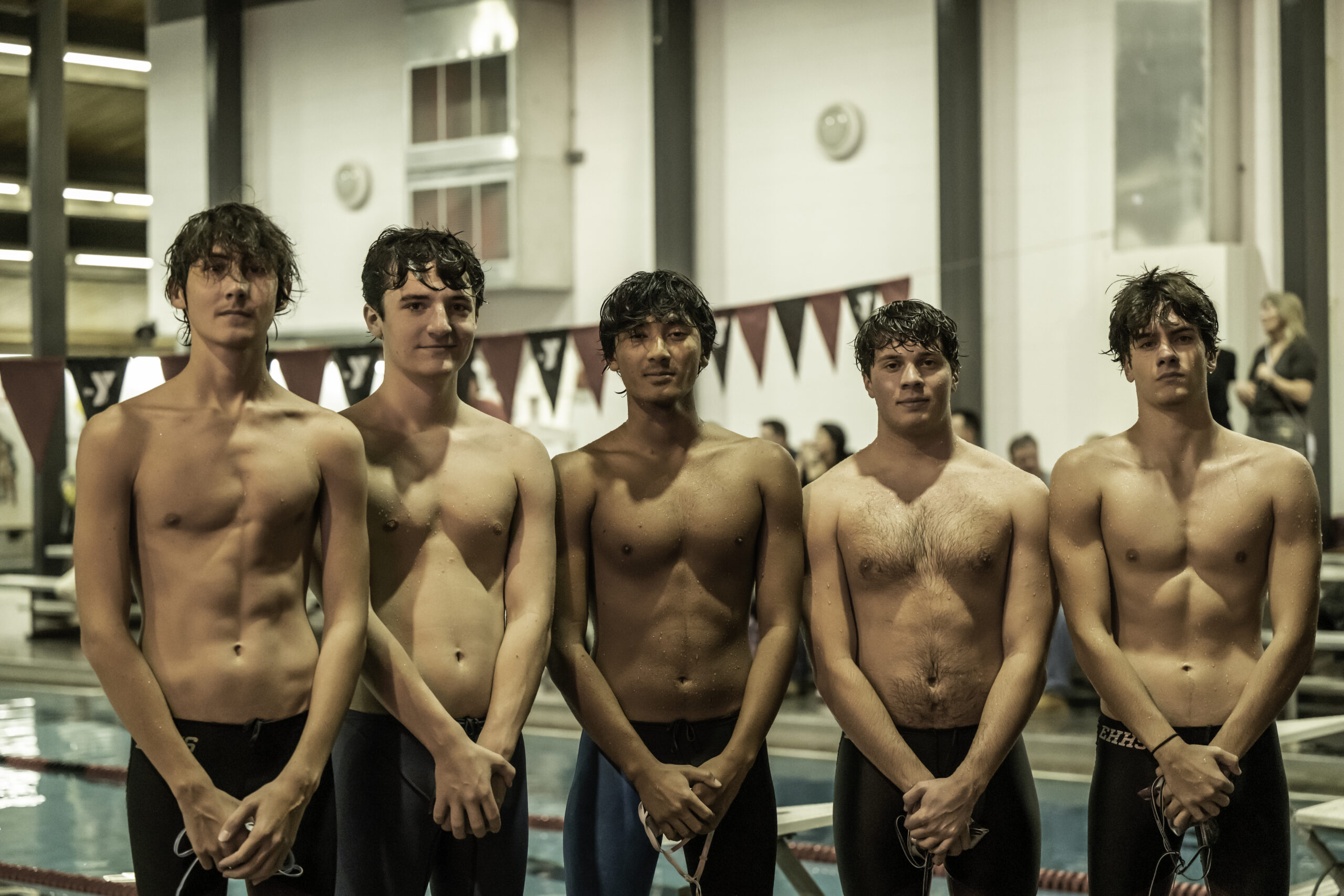 Bonackers, from left, junior Owen Robins and seniors Luke Tarbet, Tenzin Tamang, Nicky Badilla and Ottavio Petrosino. 
 MARIANNE BARNETT