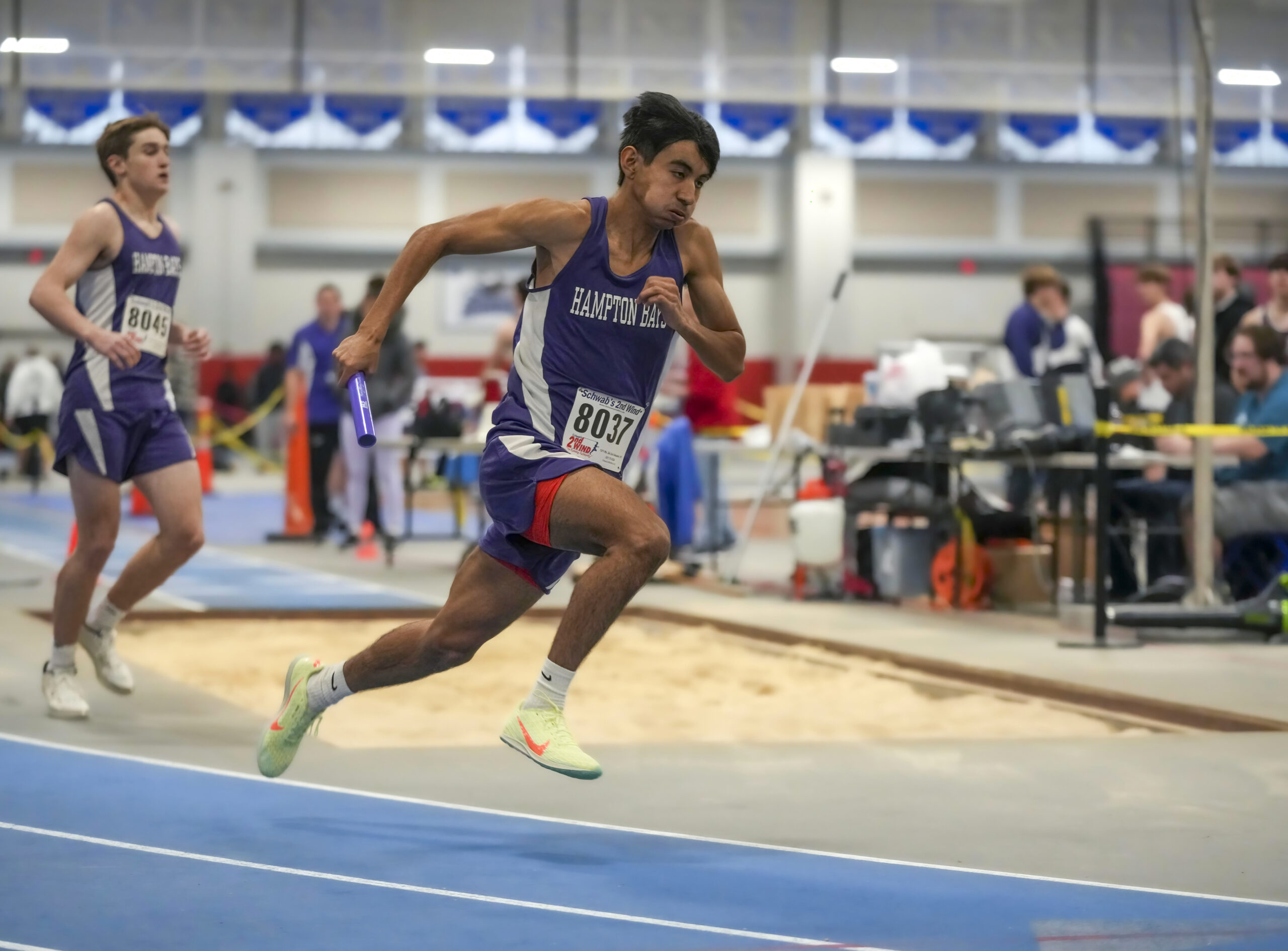 Hampton Bays junior Charlie Garcia placed third in both the 55- and 300-meter dashes. RON ESPOSITO