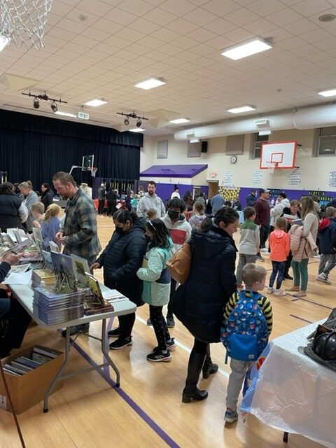 Hampton Bays Elementary School hosted a fun-filled family literacy night on January 18. The event including literacy games and a meet and greet with authors and illustrators from Long Island. Among them was Laura Mancuso, Hampton Bays Elementary School parent and author of “The Fin-Tastic Cleanup.” COURTESY HAMPTON BAYS SCHOOL DISTRICT