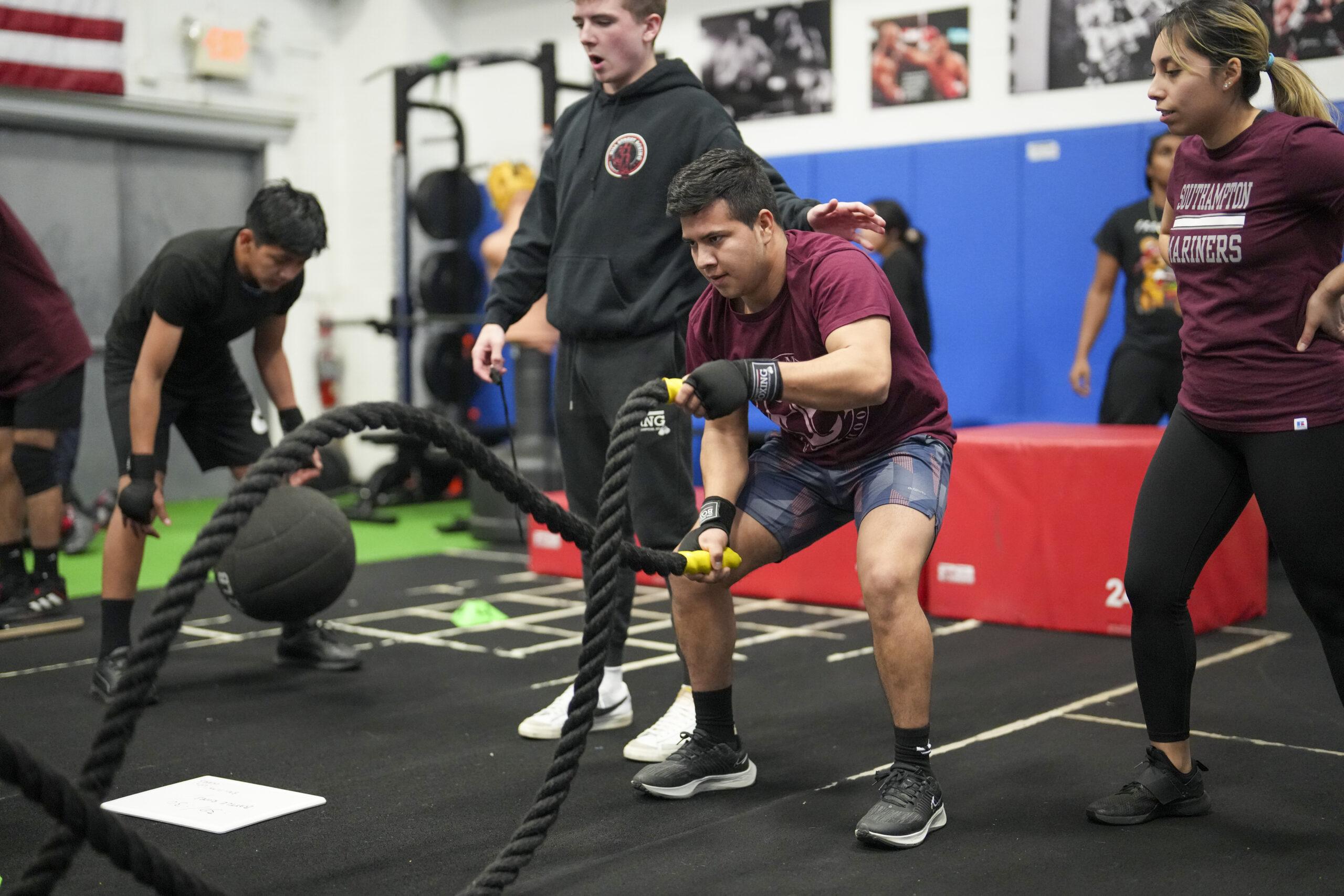 Erick Arellanos works out with the ropes.   RON ESPOSITO