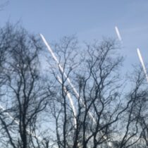 A squadron of jets flew overhead on the afternoon of January 24, the view form Scuttle Hole Road, Bridgehampton. STEPHEN J. KOTZ