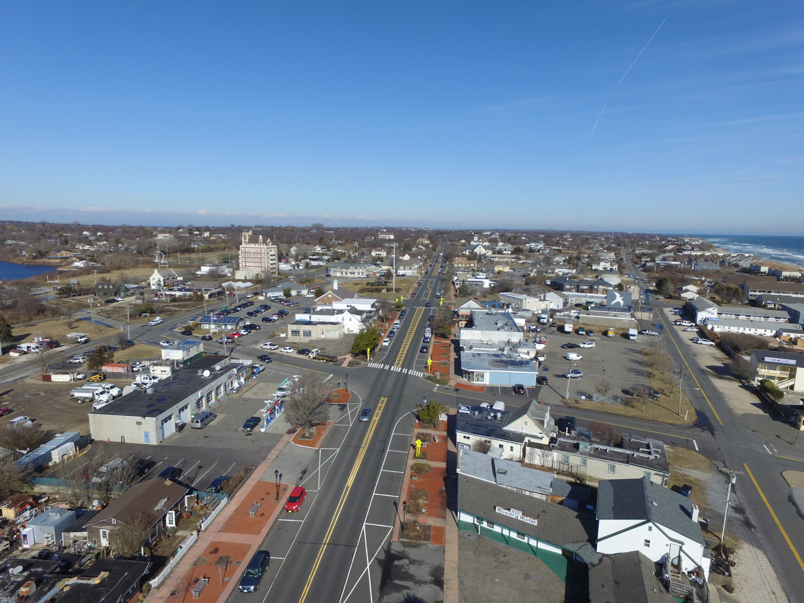 Montauk Highway runs through downtown Montauk, which makes the entire hamlet vulnerable to traffic impacts of more flights into Montauk Airport, some residents claim.
