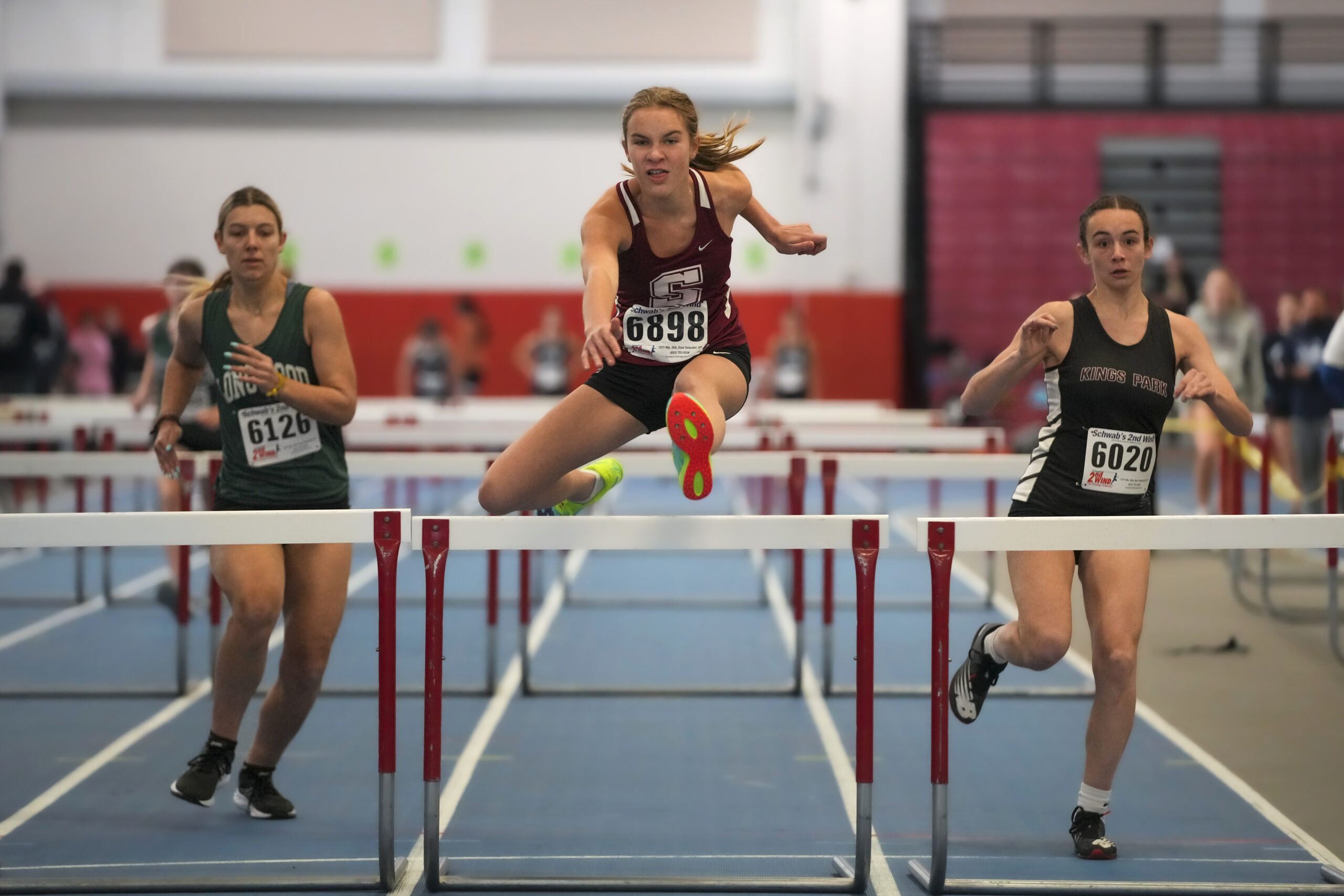 Emma Marsilio in the 55-meter hurdles. RON ESPOSITO