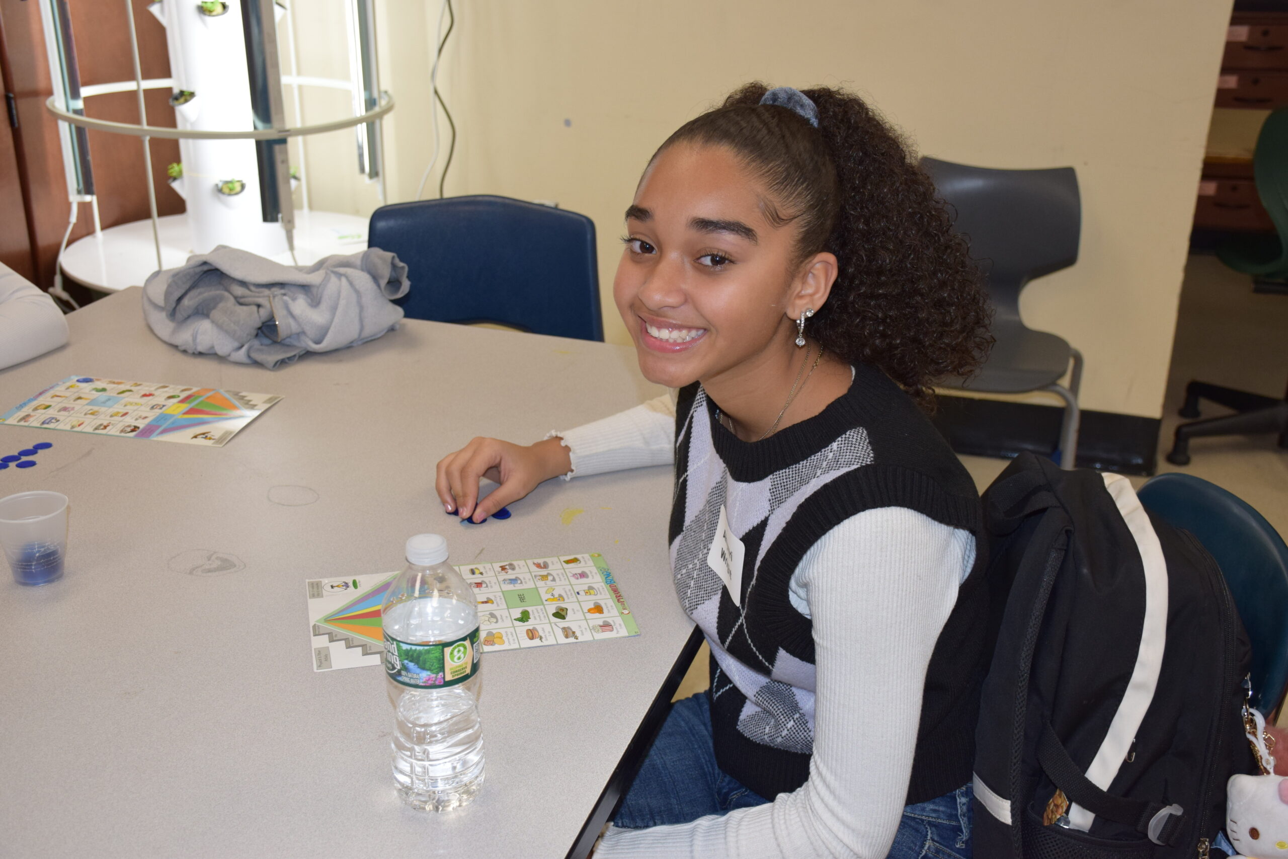 Southampton Intermediate School eighth grader Ahmyri Wright participated in a game of Nutrition Bingo in her family and consumer science class. COURTESY SOUTHAMPTON SCHOOL DISTRICT