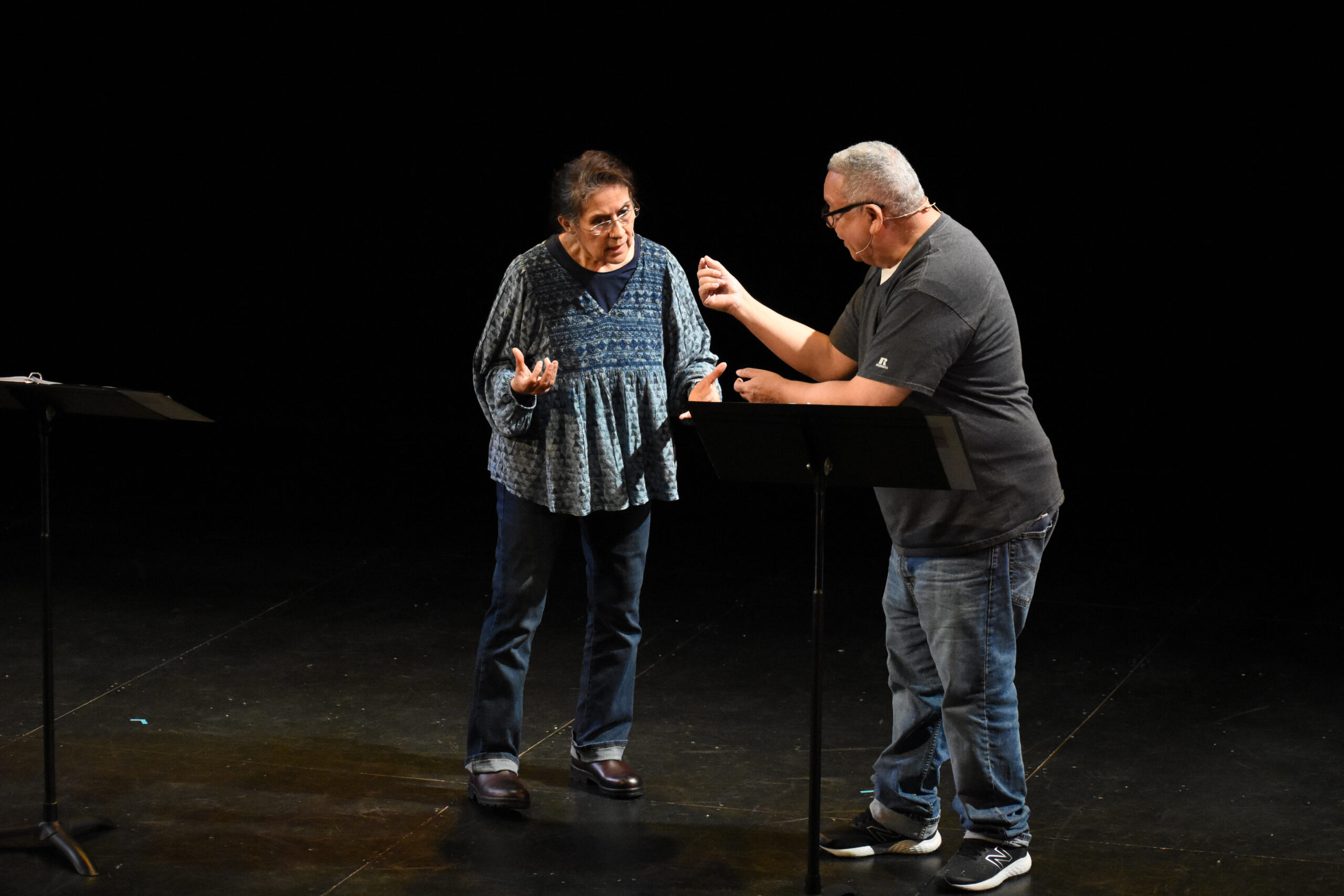Socorro Santiago and Jose Febus in the 2022 New Works staged reading of 