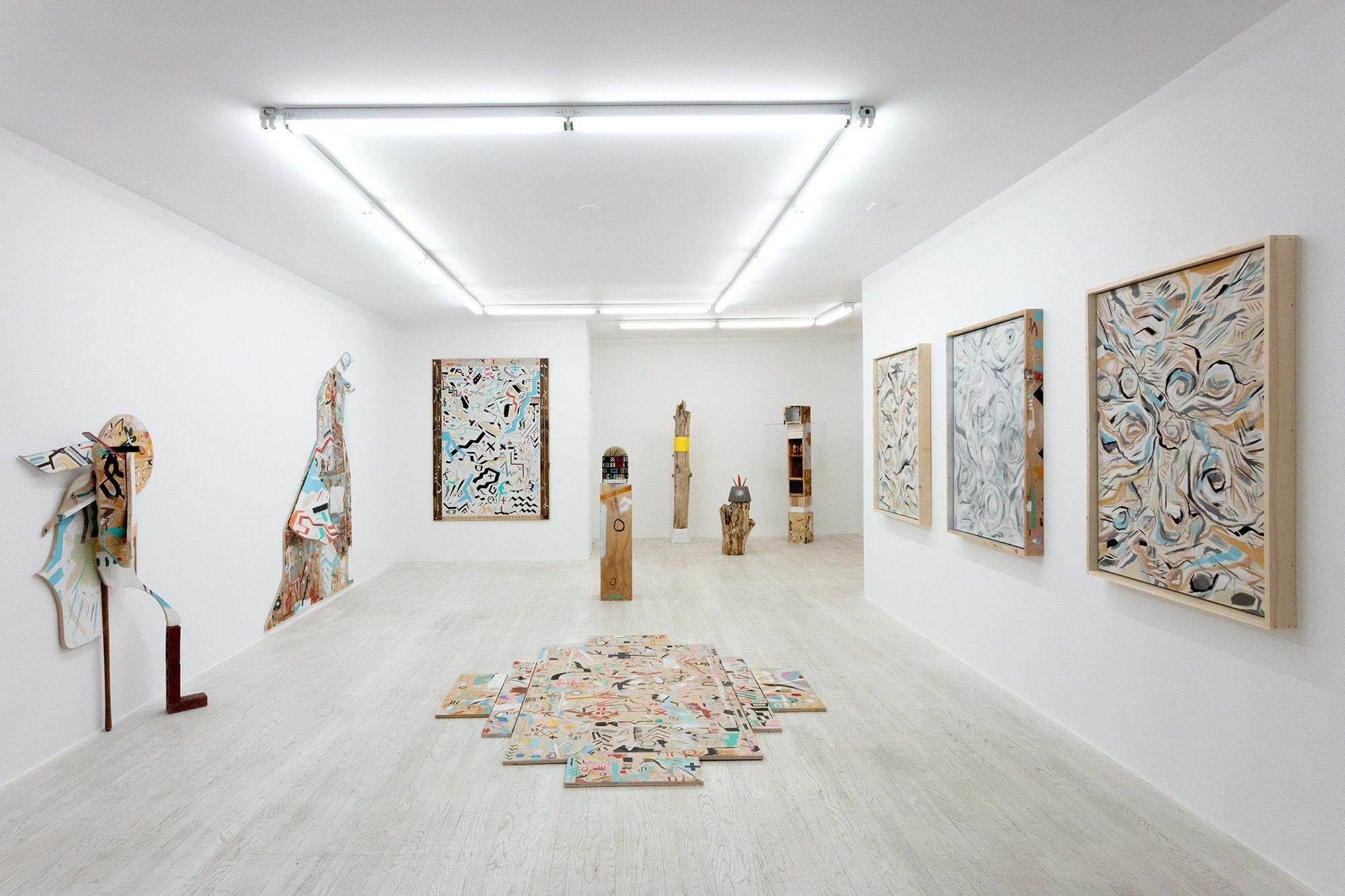 Installation view of “White Snake,” Matthew Kirk’s second solo exhibition at Halsey McKay Gallery. COURTESY HALSEY MCKAY GALLERY